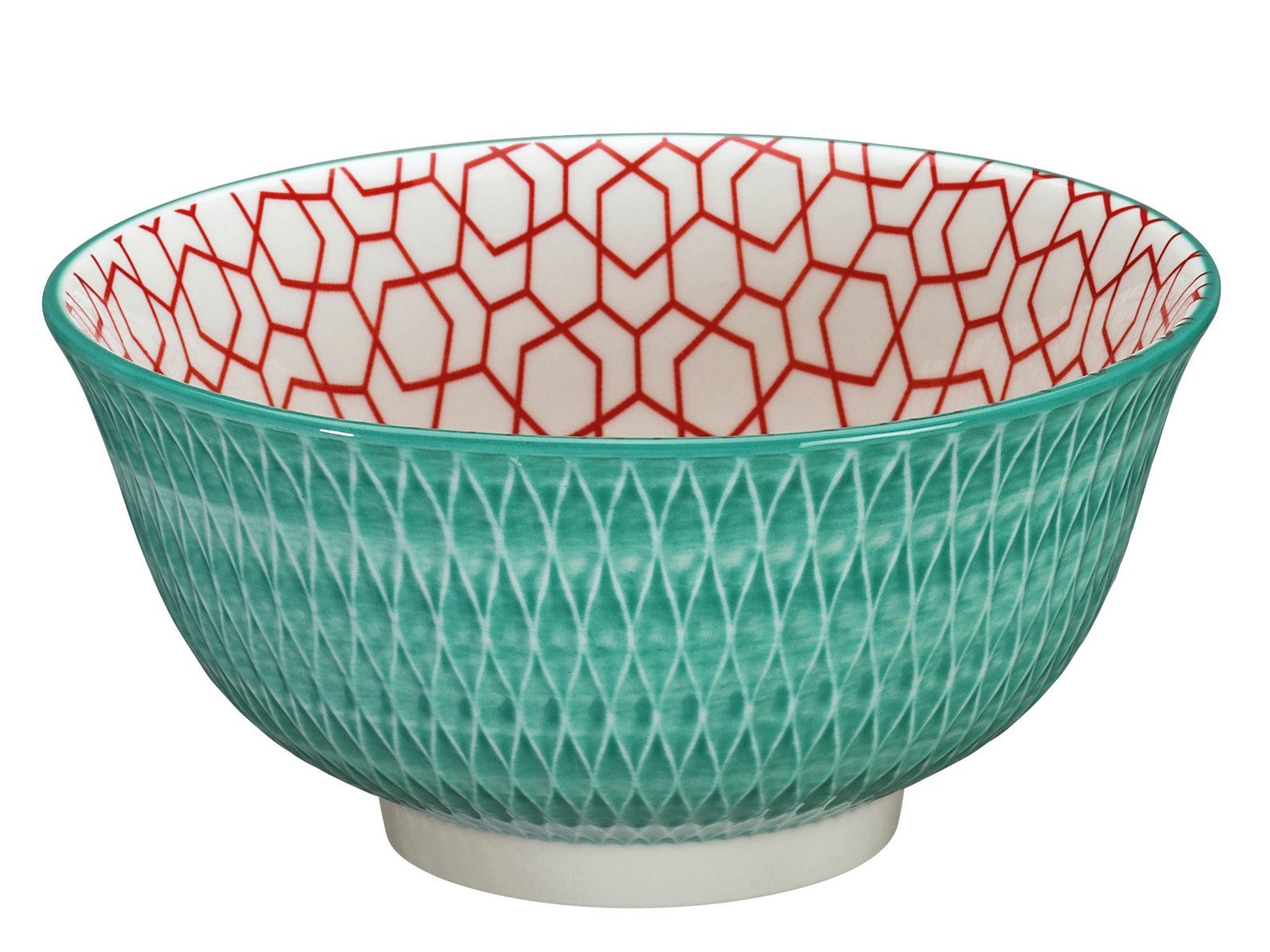 Cilio Schale AMICI Bowl Rauten türkis 15,5 cm, Porzellan, (Bowls)