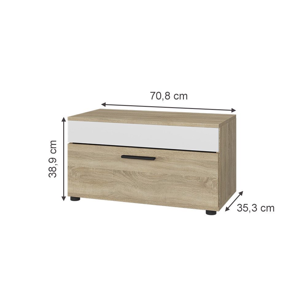 Vicco Bücherregal Berno, Sonoma/Weiß, 70.8 x günstig online kaufen