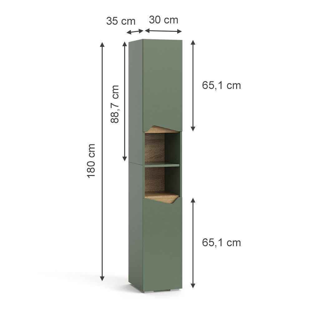 Vicco Hochschrank Marelle, Grün/Artisan, 30 x günstig online kaufen