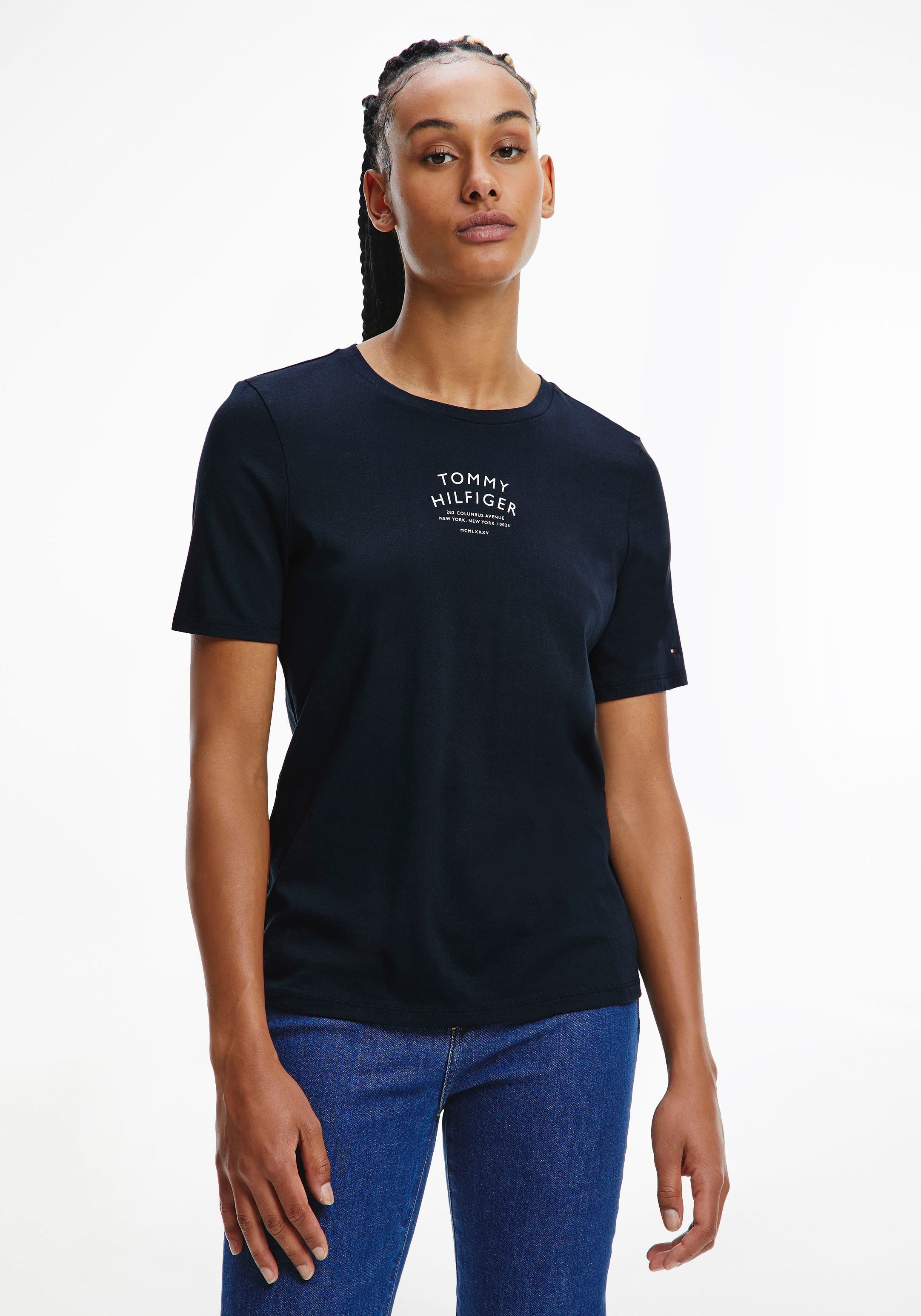Tommy Hilfiger T-Shirt »REGULAR TEXT PRINT C-NK TEE SS« mit Tommy-Hilfiger-Logodruck  online kaufen | OTTO
