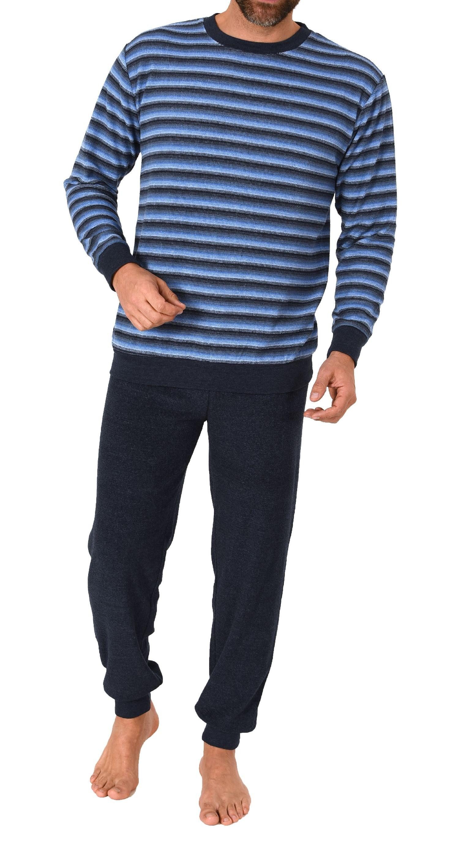 Trend by Normann Pyjama Herren Frottee Schlafanzug mit Bündchen - auch in Übergrößen