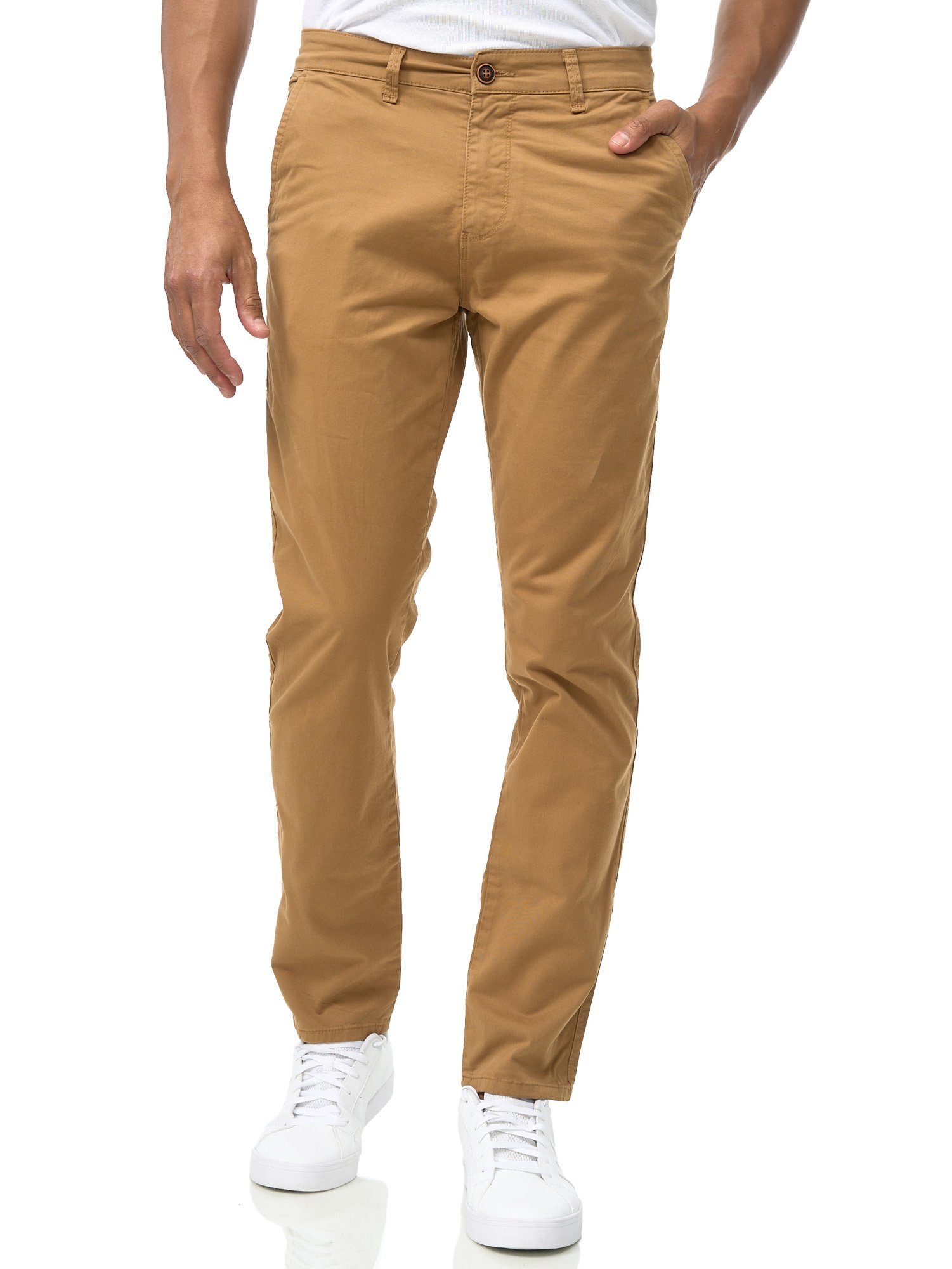 D'MARO Chinohose 1-CAMEL Slim Herren 308 COTTON, ORGANIC Fit 5-Pocket-Style, Bio-Baumwolle Chinohose