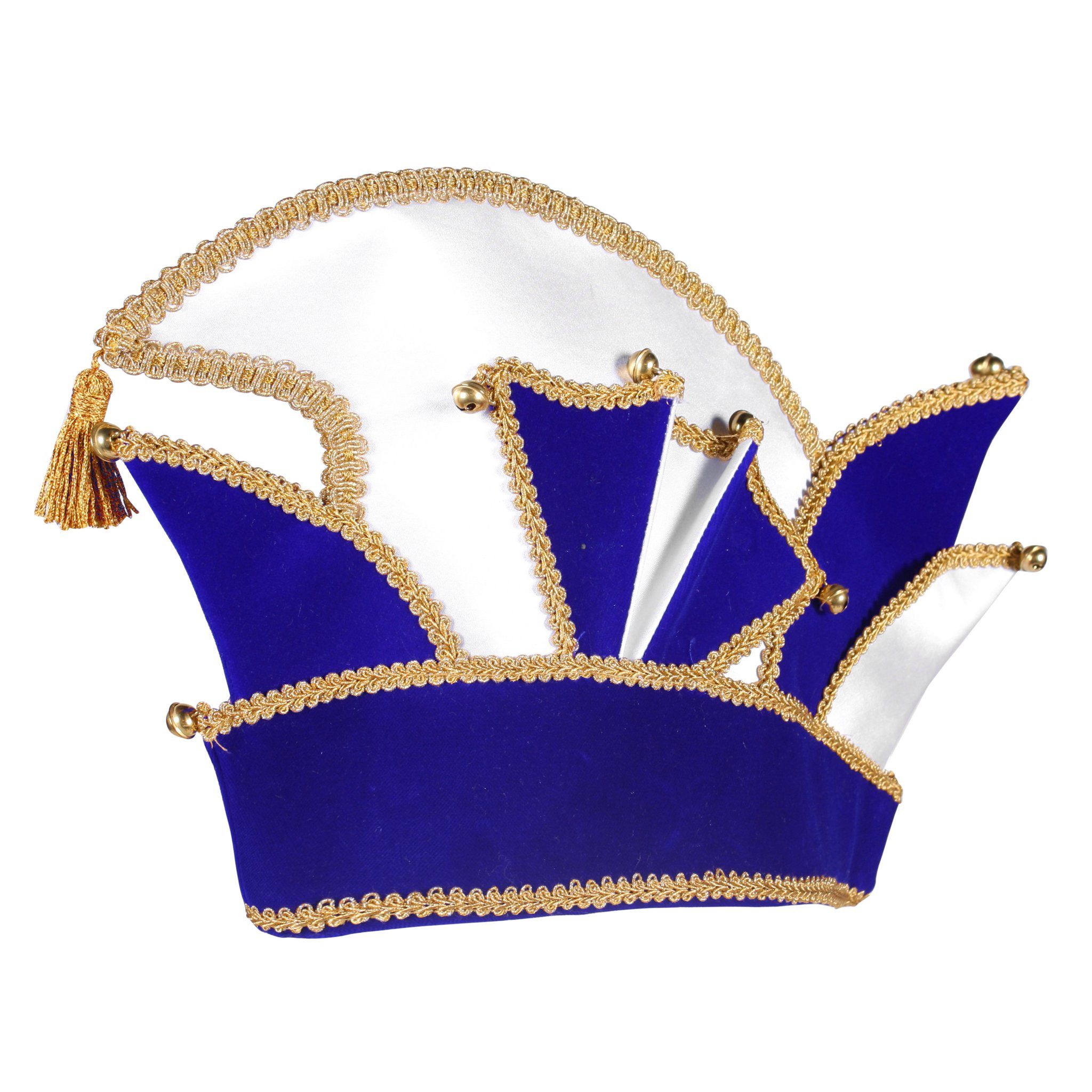 thetru Kostüm Komiteemütze blau-gold, Prunkmütze für Karneval, Fasnacht und Fasching