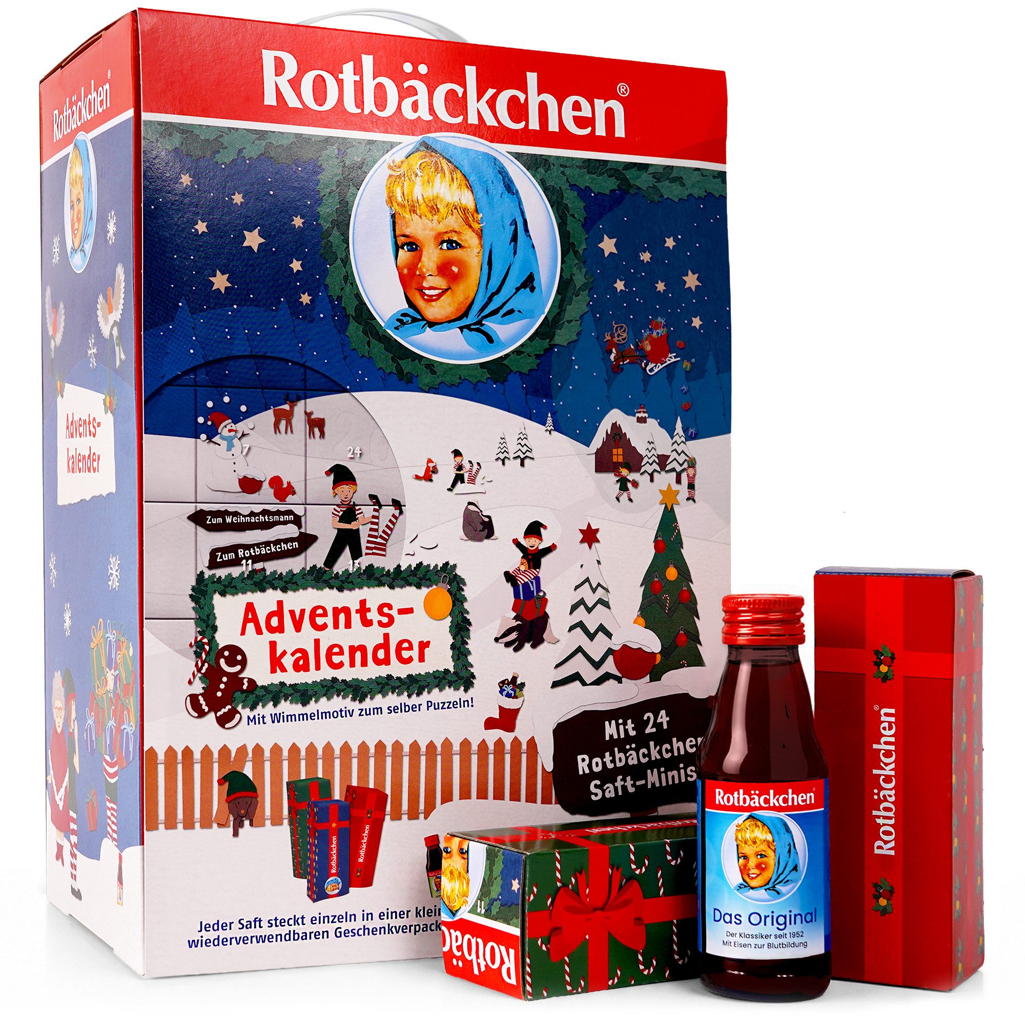 Haus Rabenhorst Lebensmittel-Adventskalender ROTBÄCKCHEN Adventskalender (24 x 125 ml)