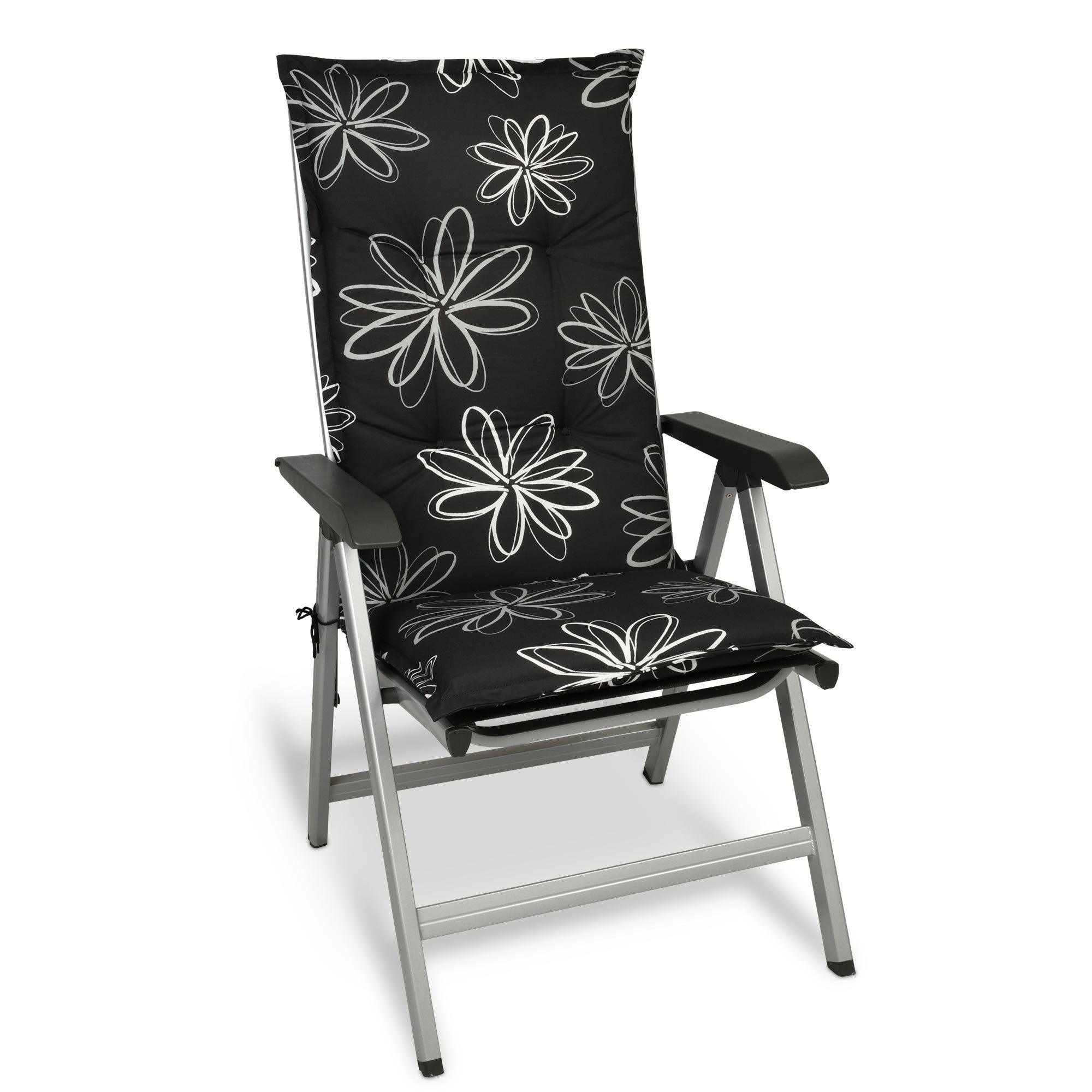 Beautissu Polsterauflage Flores, Hochlehner Auflage 120x50x8cm