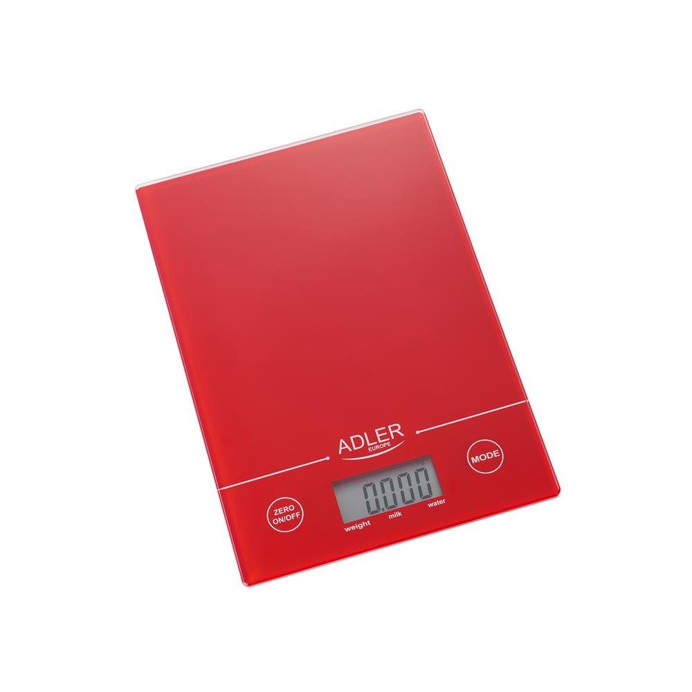 Adler Küchenwaage AD3138R, digitale Küchenwaage Rot max. 5 kg Haushaltswaage Digitalwaage