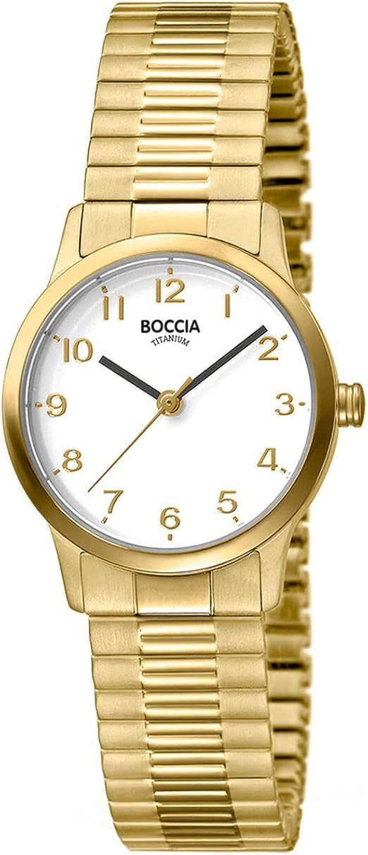 Boccia Quarzuhr Boccia Damenarmbanduhr 3318-02 Titan vergoldet, (1-tlg)
