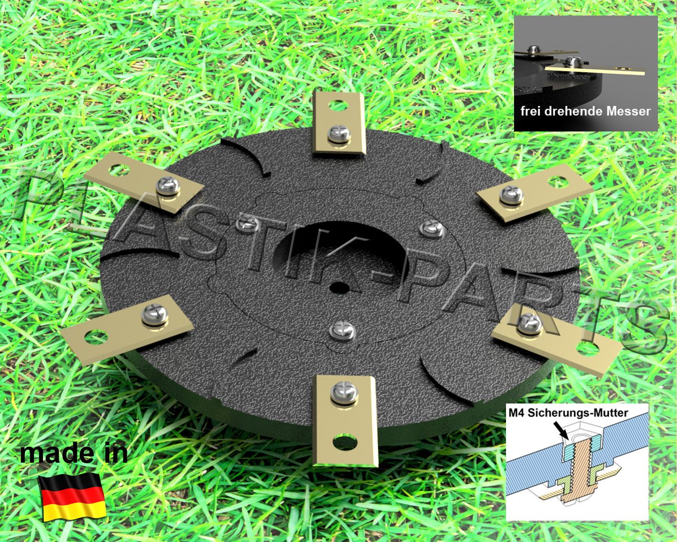 Plastik Parts Mährobotermesser Messerscheibe 6 Klingen Messerteller für Blumfeldt Garden Hero