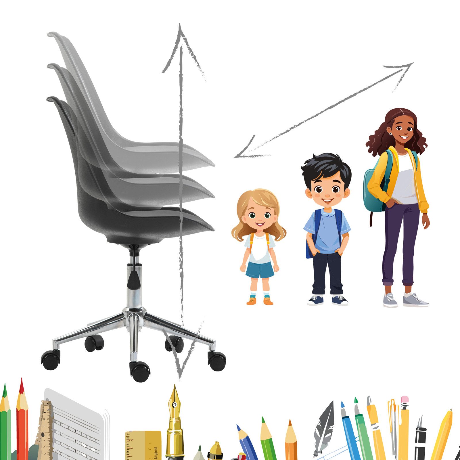 SVITA Schreibtischstuhl EDDY (Paket, 1 St), stufenlos höhenverstellbar, hoh günstig online kaufen