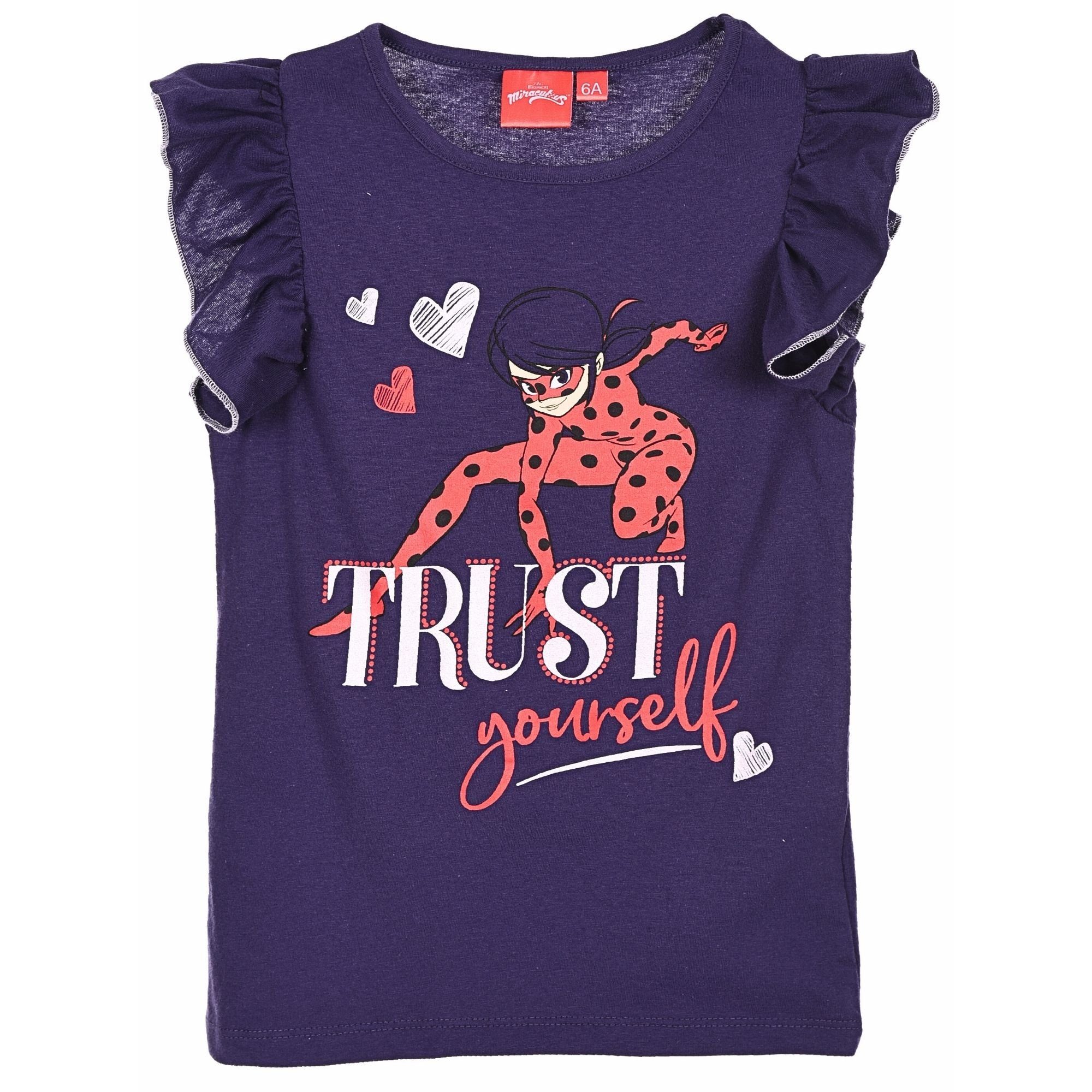 - aus T-Shirt 128 - Mädchen Gr. 104 TRUST cm Kurzarmshirt yourself Miraculous Baumwolle Ladybug