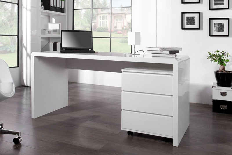 riess-ambiente Schreibtisch »FAST TRADE 160cm weiß«, Arbeitszimmer · Hochglanz · groß · Modern Design · Home Office