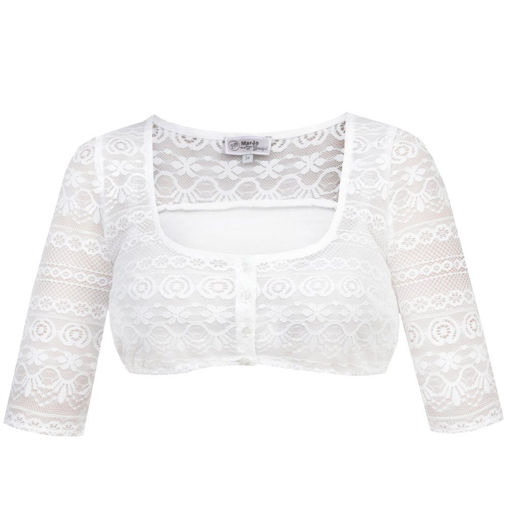 Dirndlbluse 'Ganina-Candia' Traditionell Halbarm, Offwhite