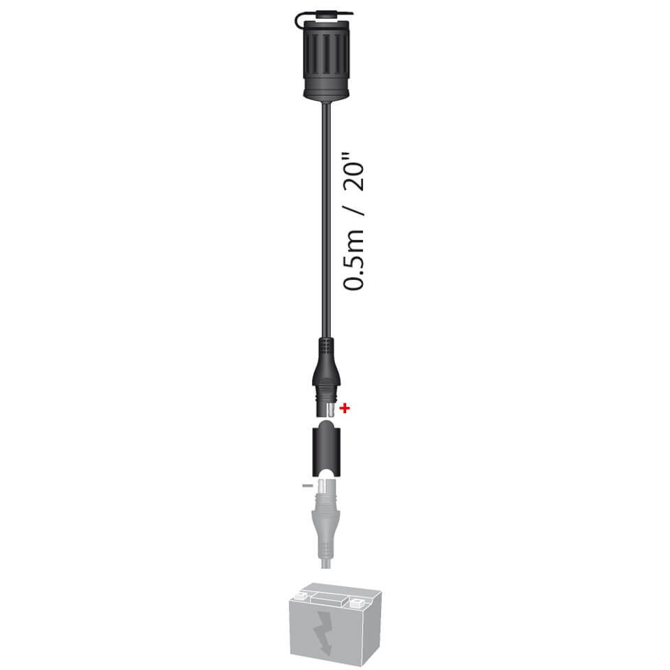 OPTIMATE Motorradhose Zigarettenanzünder Steckdose (Nr.6) SAE-Stecker