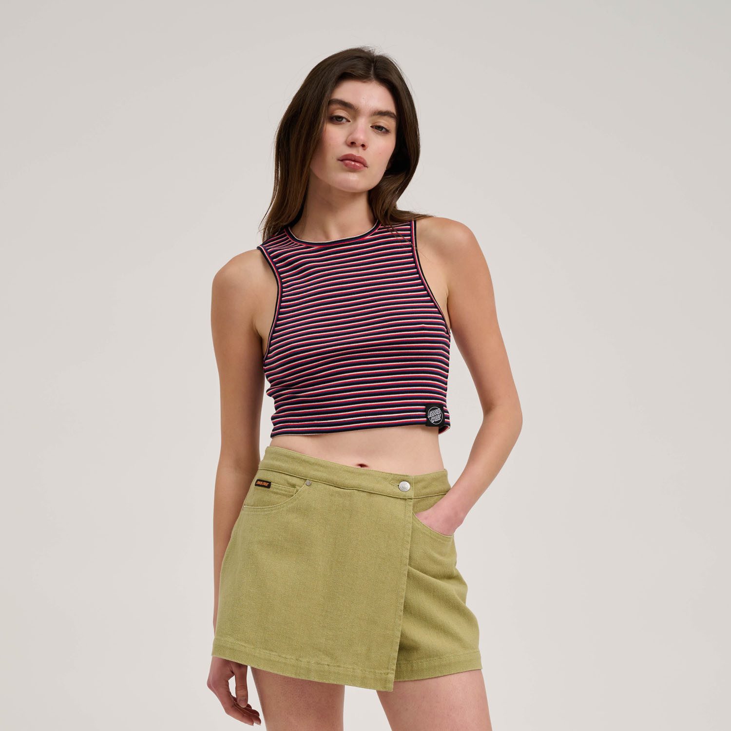 Santa Cruz Shorts CLASSIC LABEL SKORT sportlicher Stil, für Erwachsene, aus Baumwolle und Polyester