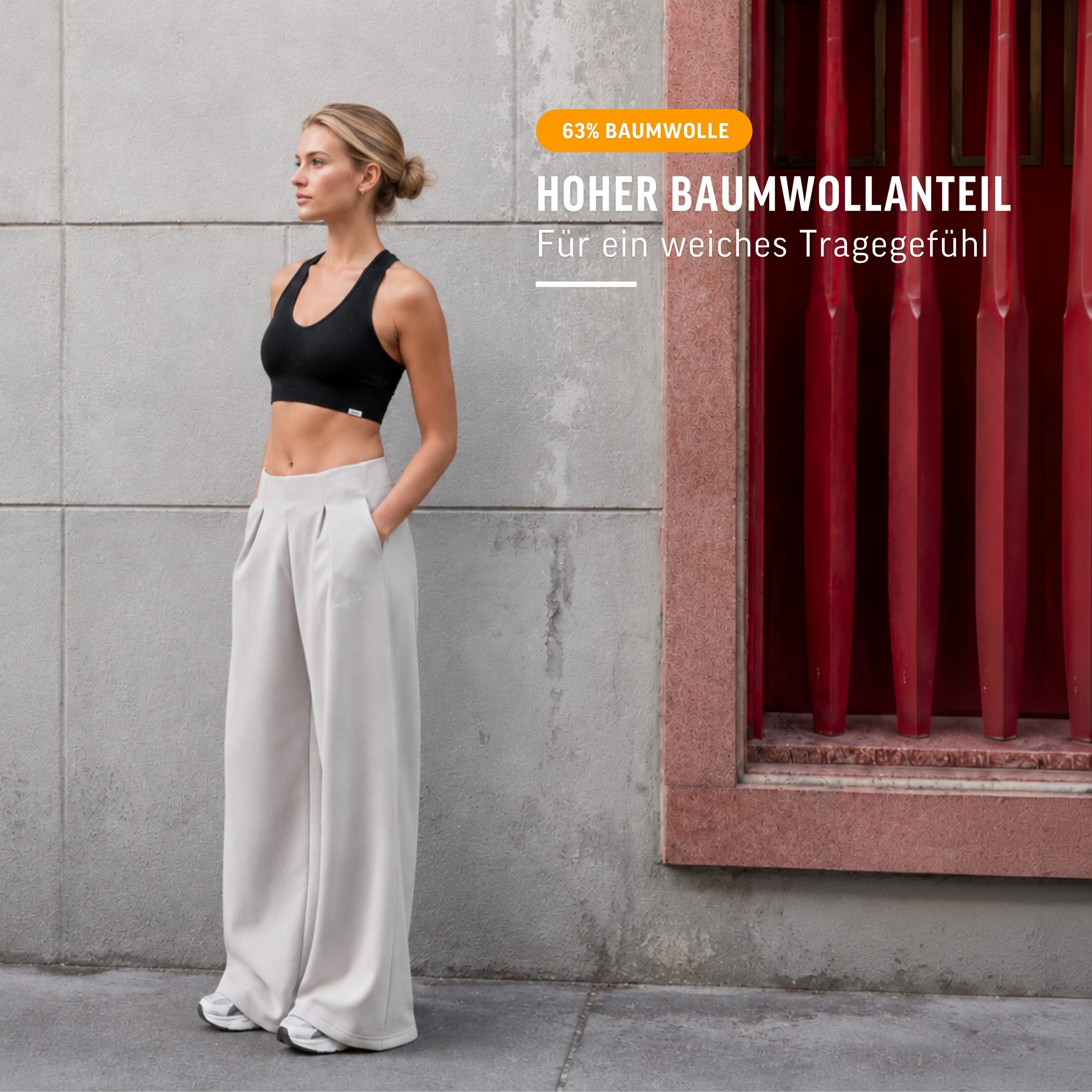 Smilodox Jogginghose Sylva Hose Damen, aus Baumwolle, Loose Fit, Gym & Streetwear Baggy, Komfort, Baumwollmix, weiches Material