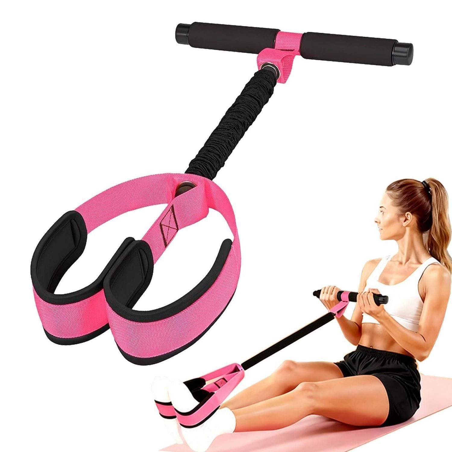 LuxusKollektion Trainingsbänder Pedal Widerstandsband mit Griff Pink