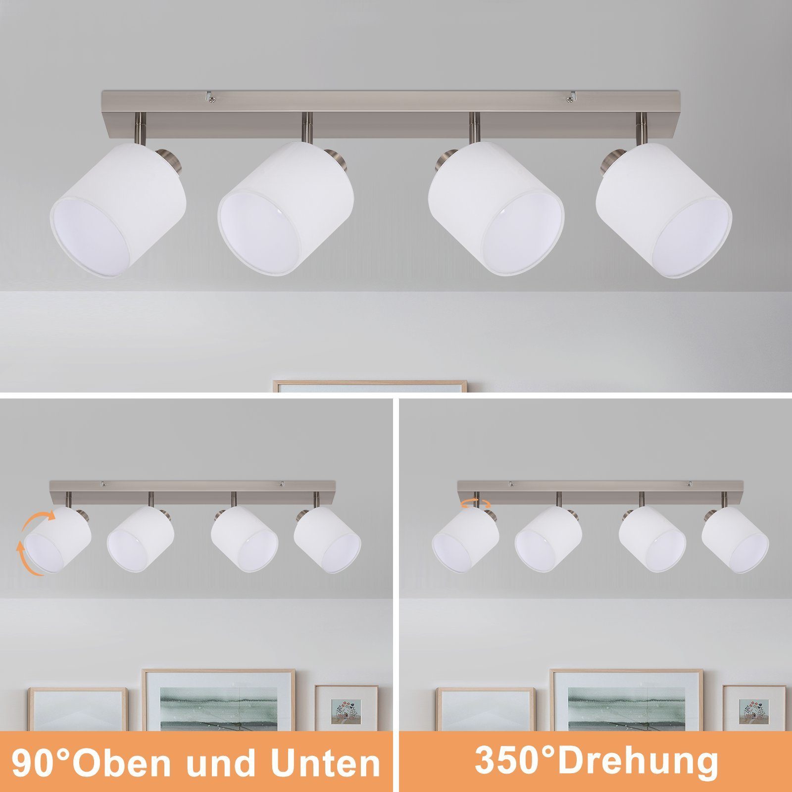 ZMH Deckenstrahler Deckenleuchte Vintage Schwenkbar 350° günstig online kaufen