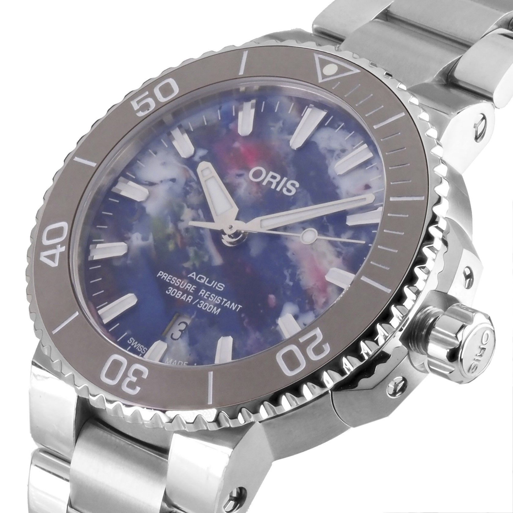Oris Automatikuhr Herren Uhr 01 733 7766 4150-Set AQUIS DATE UPCYCLE 41,5mm Ø AQUIS DATE UPCYCLE, 30 ATM Waterresistant