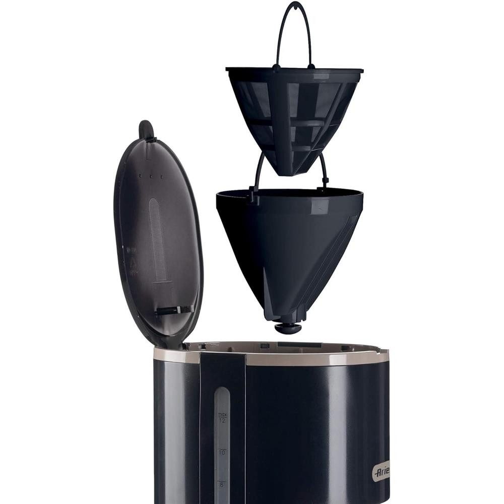 Ariete Filterkaffeemaschine, Kaffeemaschine mit Dauerfilter, 1,5 L, für 12 Tassen, dunkelblau