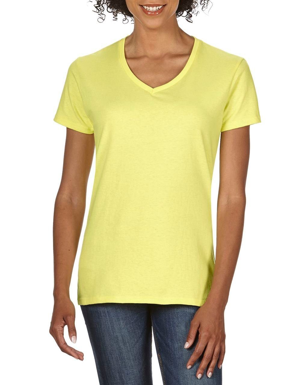 Gildan V-Shirt Gildan Damen T-Shirt V-Neck Shirt V-Ausschnitt Baumwolle Oberteil