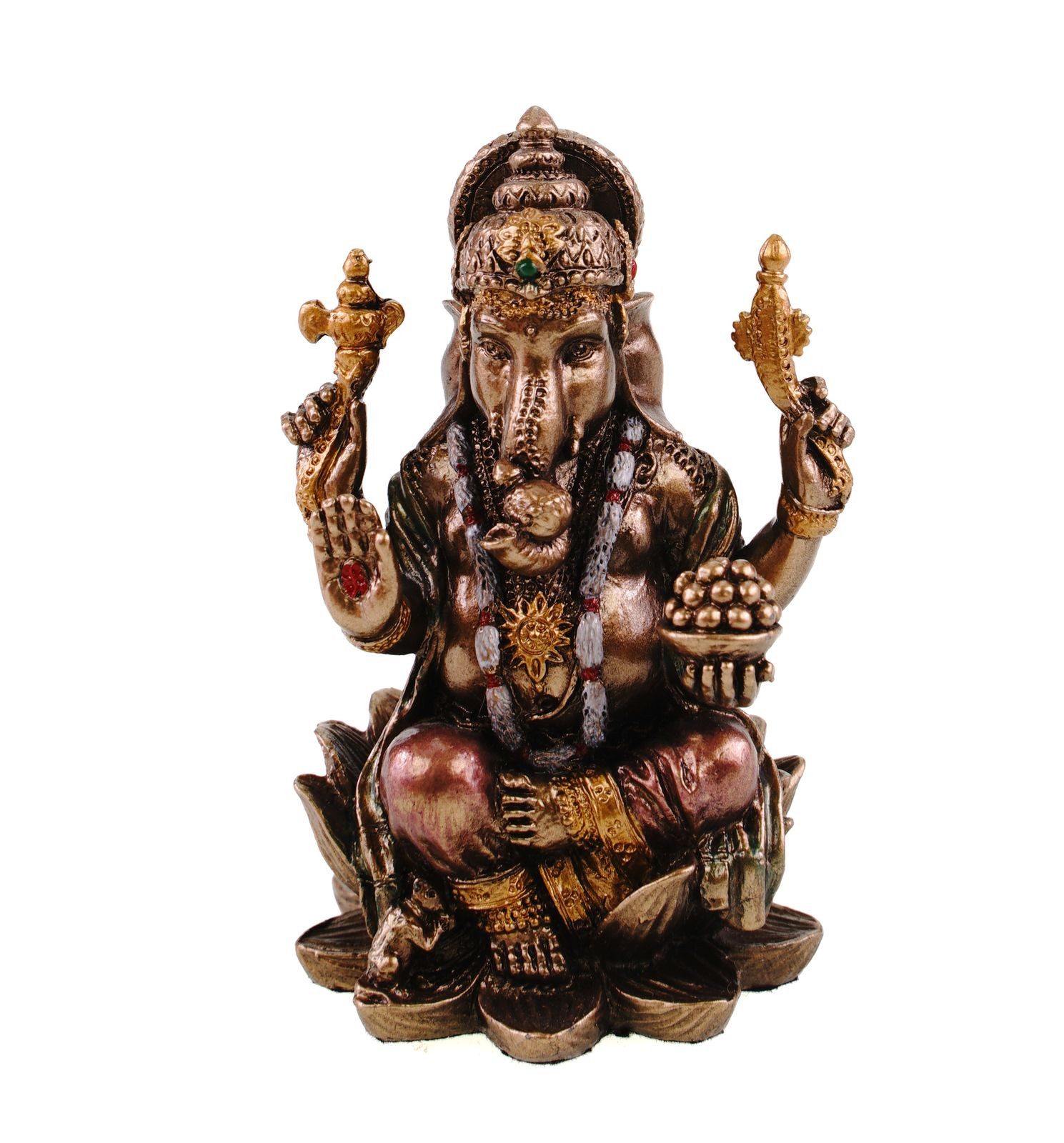 Dekofigur Ganesha Figur Miniatur Indischer Elefantengott Veronese 9 cm Skulptur