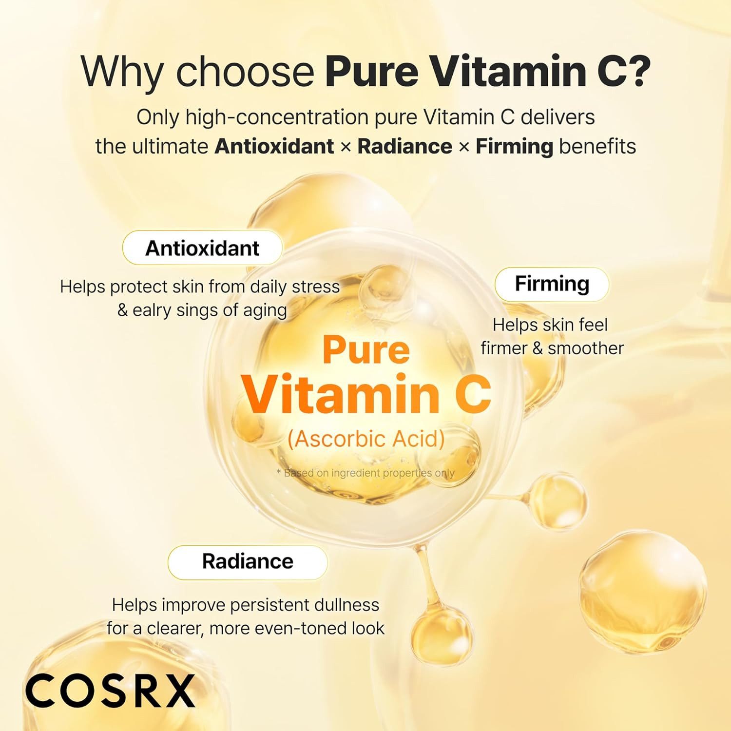 Cosrx Gesichtsserum Advanced The Vitamin C 23 Serum 20g – Hochdosiertes Vitamin C Serum mit 23% Ascorbinsäure, Hyaluronsäure & Super Vitamin E, aufhellendes, Korean Skincare Gesichtsserum für strahlenden Teint