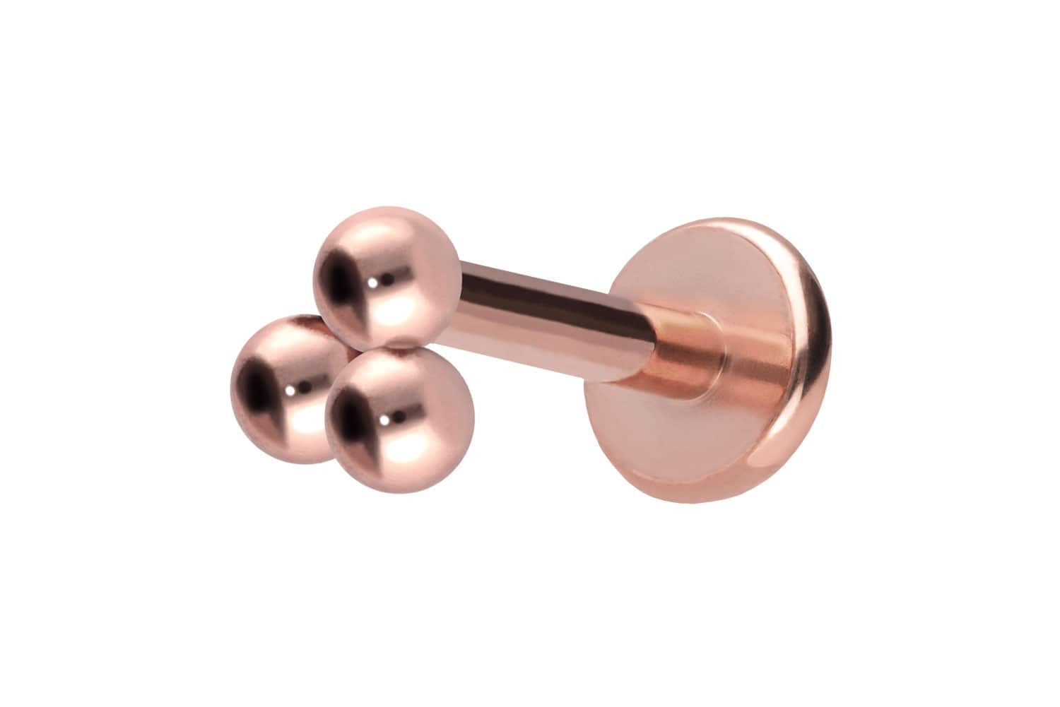 Piercing-Set Titan Labret mit Push Fit 3 KUGELN