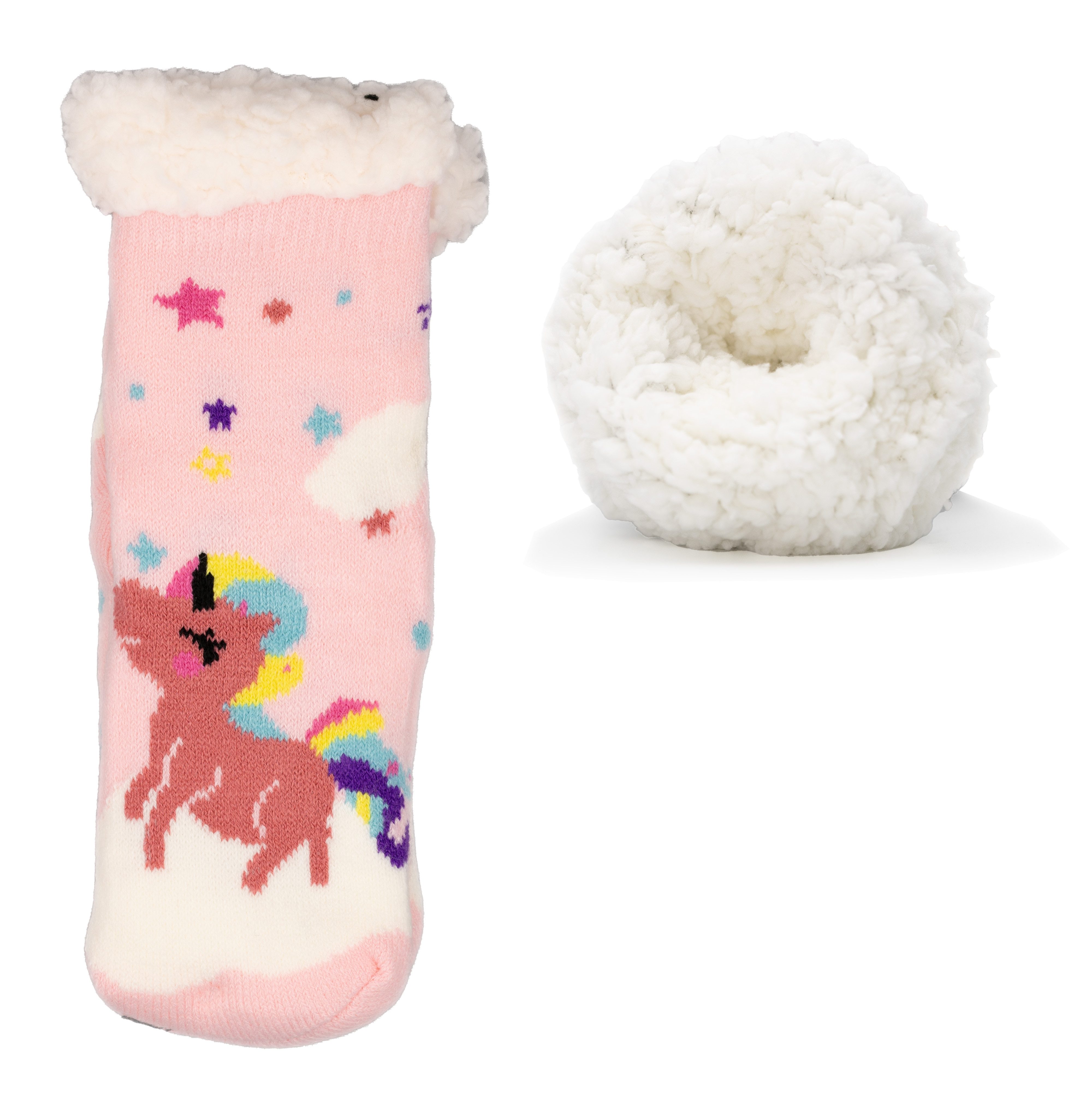 Frostfighter Носки для дома Kinder / Mädchen Hüttensocken mit ABS Stoppersohle (1-Paar) Hüttenschuhe, Wolkenfutter, dicke warme gefütterte Носки Gr.30-35