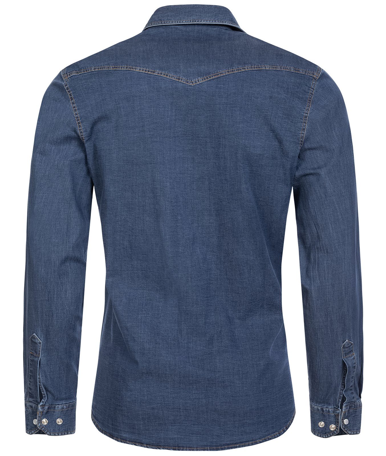 Rock Creek Jeanshemd Herren Jeanshemd Blau H-200