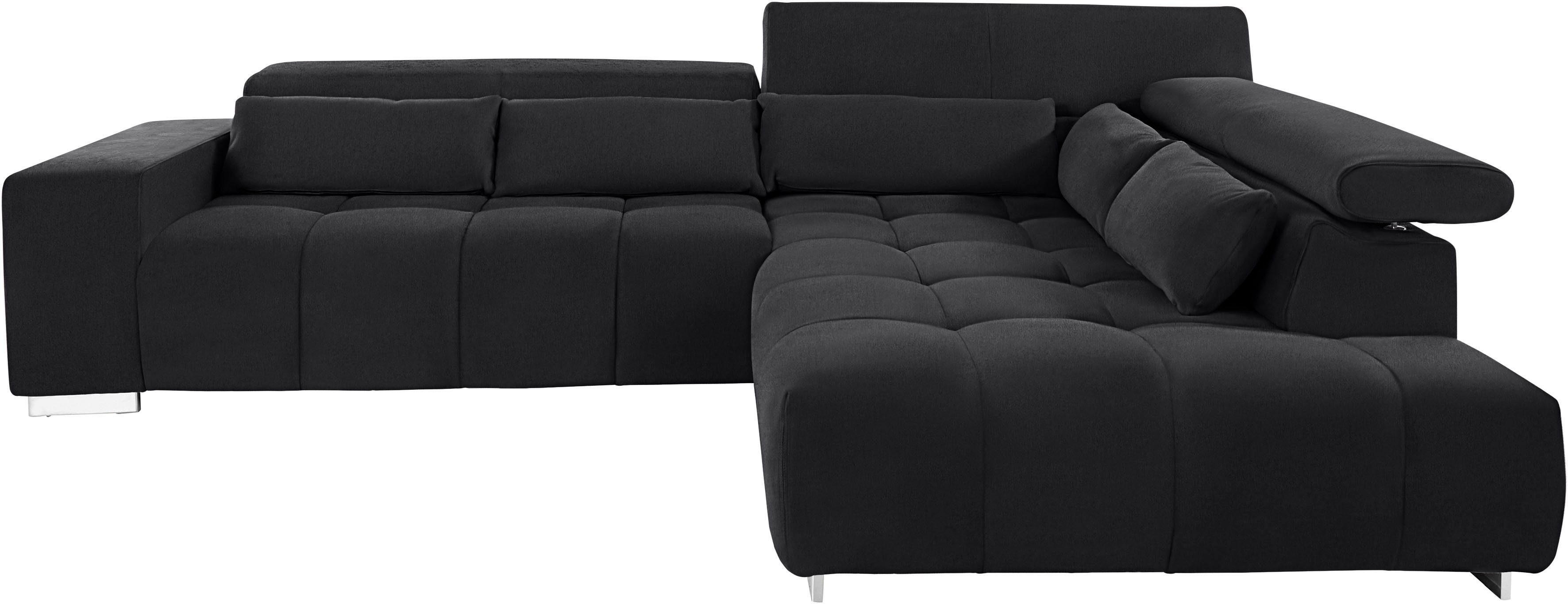 COTTA Ecksofa Orion L-Form, mit Kopfteilverstellung & 5 Nierenkissen