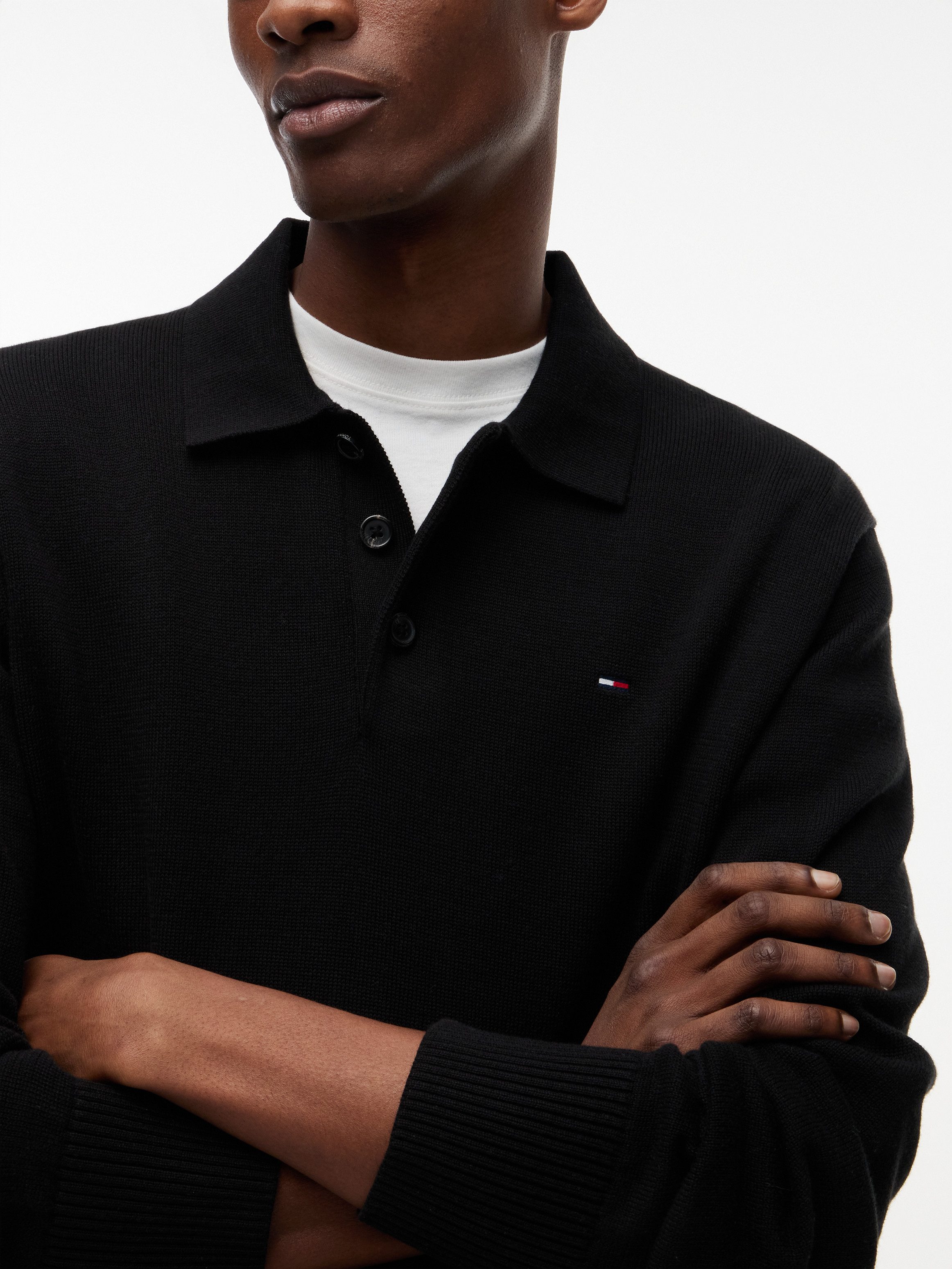 Tommy Jeans Polokragenpullover TJM SLIM ESSENTIAL POLO SWEATER mit Logostickerei – Bild 4 von 5