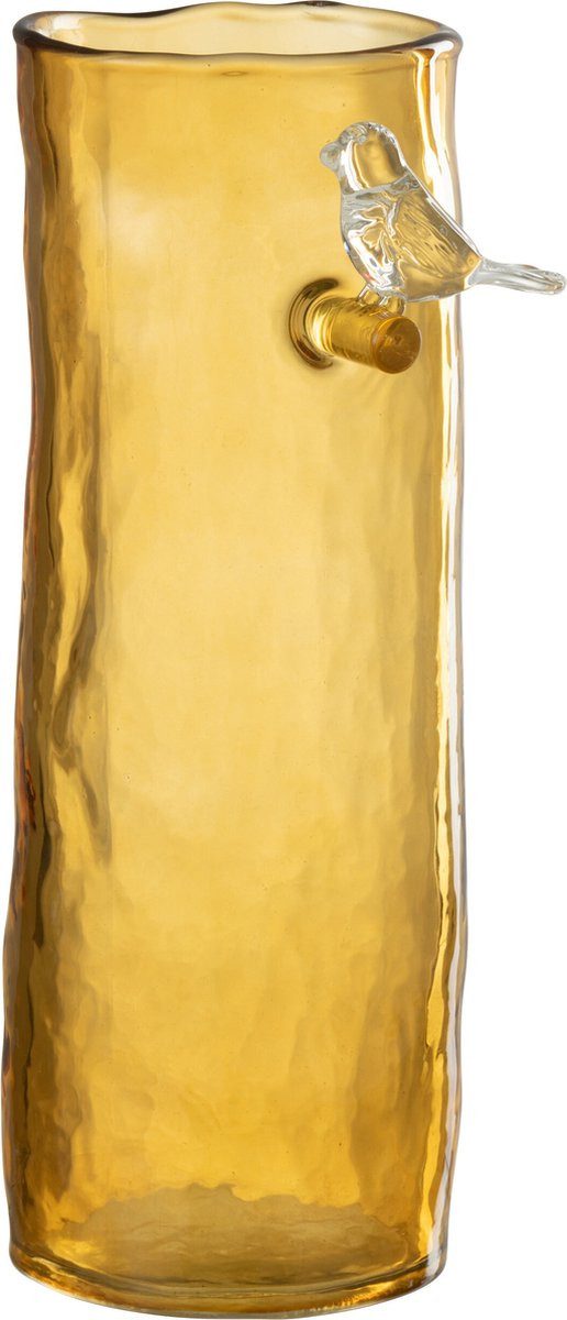 J-line Dekovase Langvogel Glas Oker klein 27 cm (1 St), aus Glas