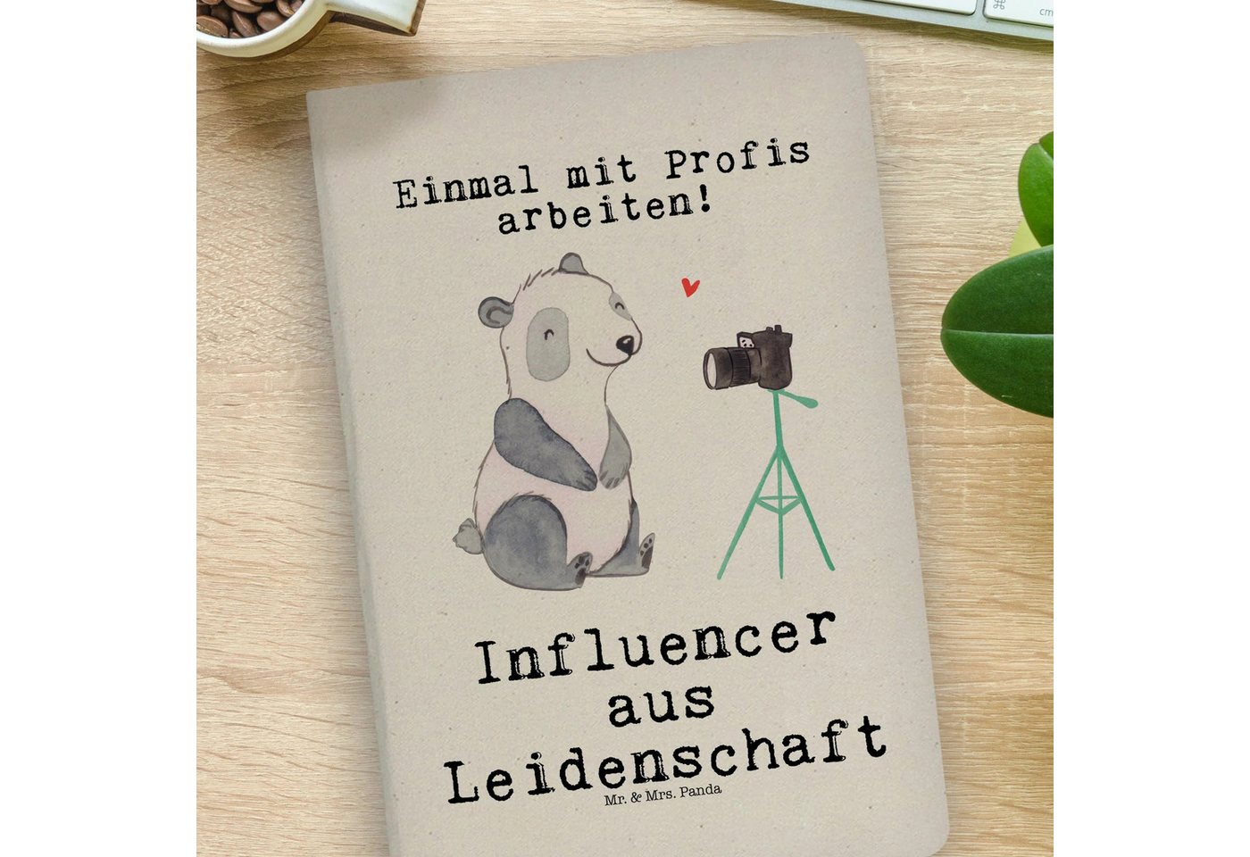 Thumbnail - Mr. & Mrs. Panda Notizbuch Influencer Leidenschaft - Transparent - Geschenk, Umweltfreundliches Mr. & Mrs. Panda, Premiu...