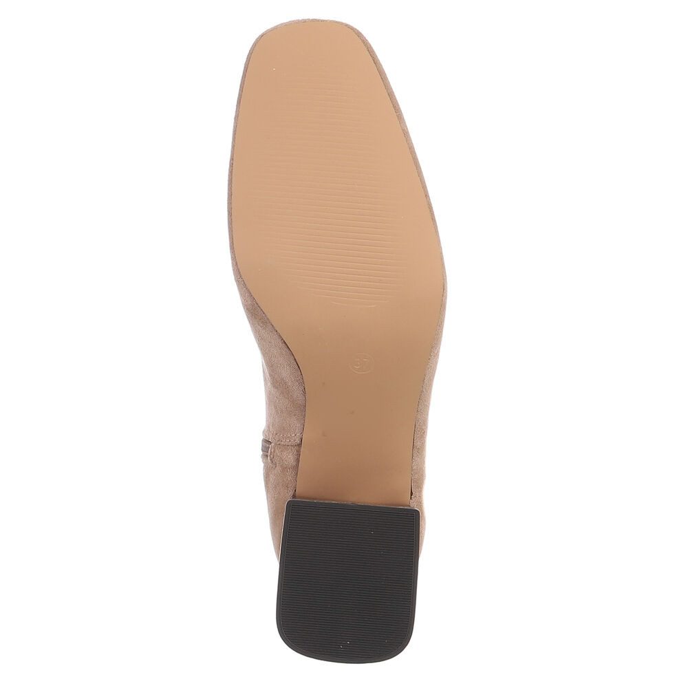 Ital-Design Damen Stiefelette mit Blockabsatz und Spitzform Stiefelette (92268925) Blockabsatz Stiefeletten in Hellbraun