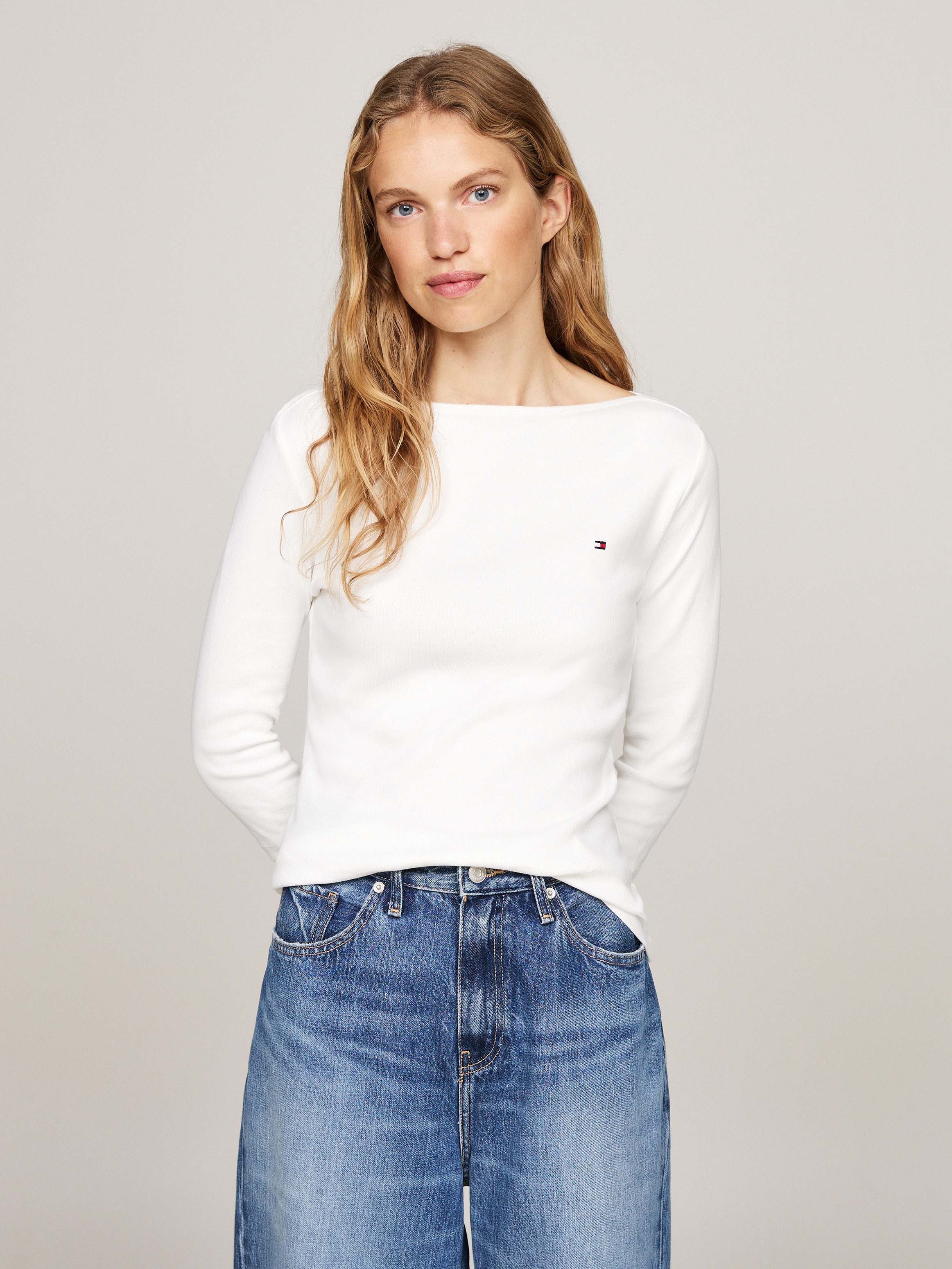 Tommy Hilfiger 3/4-Arm-Shirt NEW CODY SLIM BOAT-NK 3/4SLV mit U-Boot und St günstig online kaufen