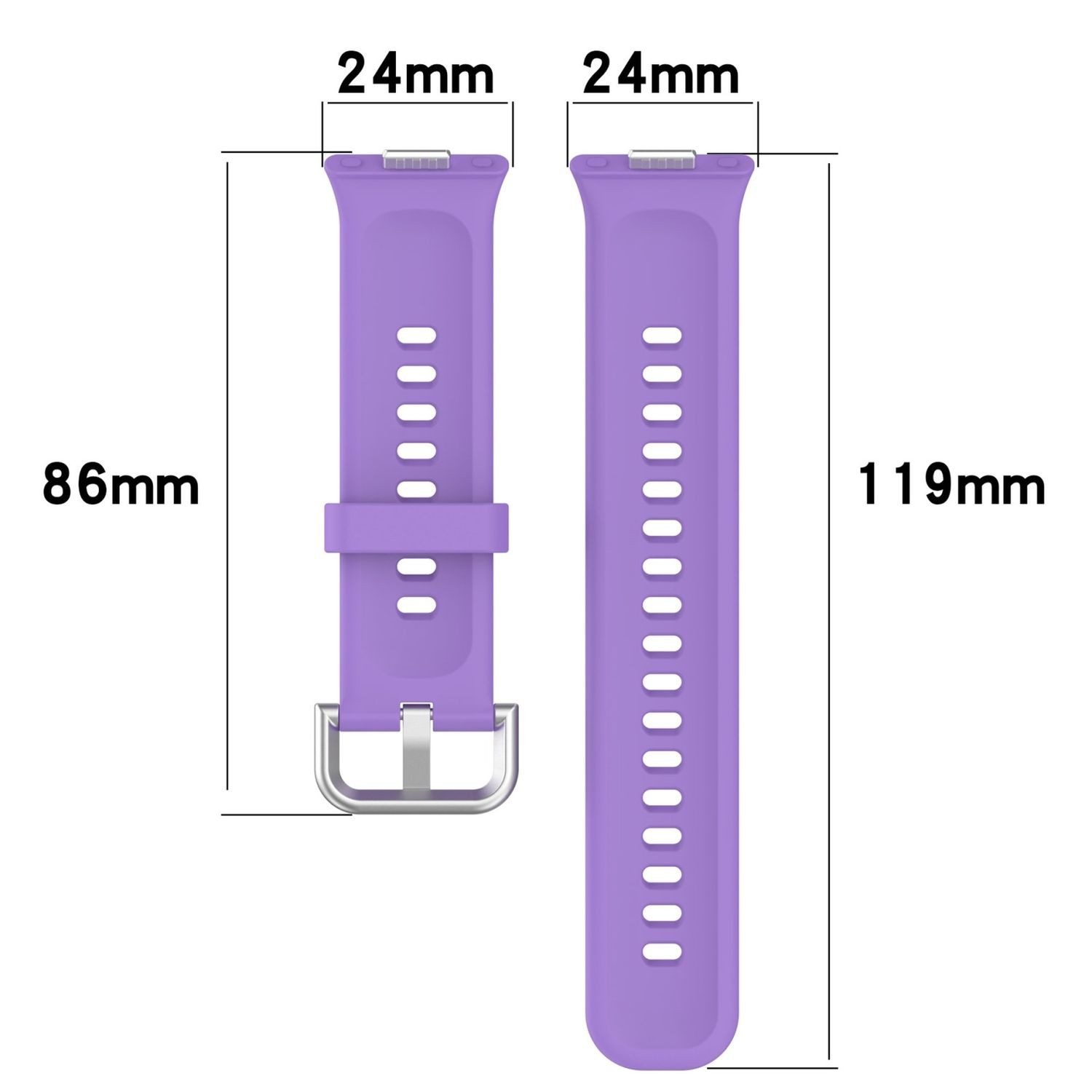 Wigento Smartwatch-Armband Kunststoff Silikon Huawei Watch Fit 5 4 / 5 4 Pro / 3 hochwertig Weiß, Ersatz Austausch Silikon Sport Armband – Bild 3 von 5