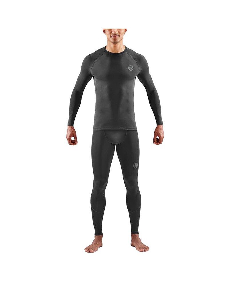 Skins Langarmshirt Funktionsunterwäsche 2-Series (enganliegend) schwarz Herren