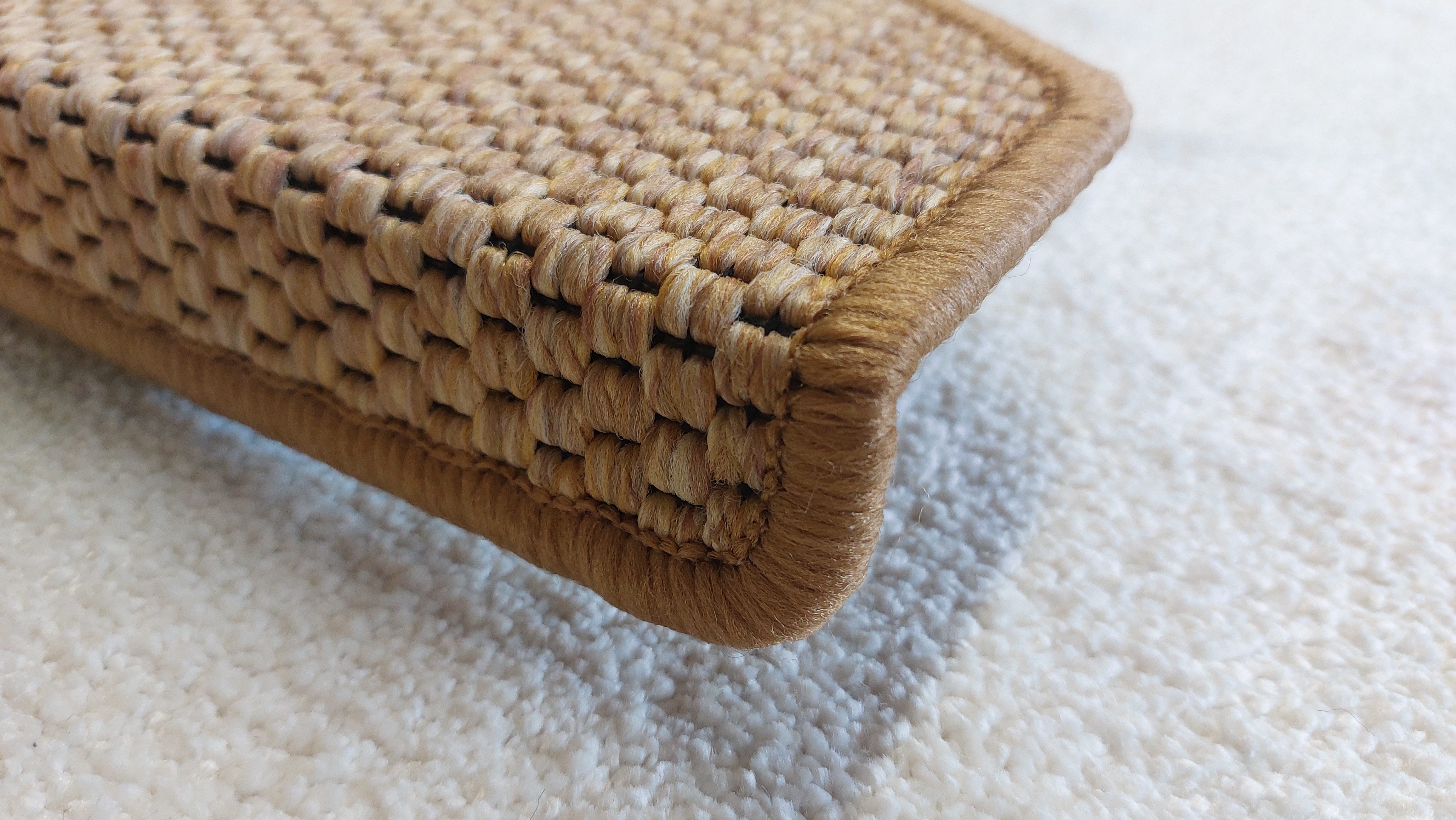 oKu-Tex Stufenmatte FLORENZ Stufenmattenset 15 teilig, natürliche Sisal Optik, Halbrund, Höhe: 4 mm, Flachgewebe mit Winkelschiene, strapazierfähig, verschiedene Farben