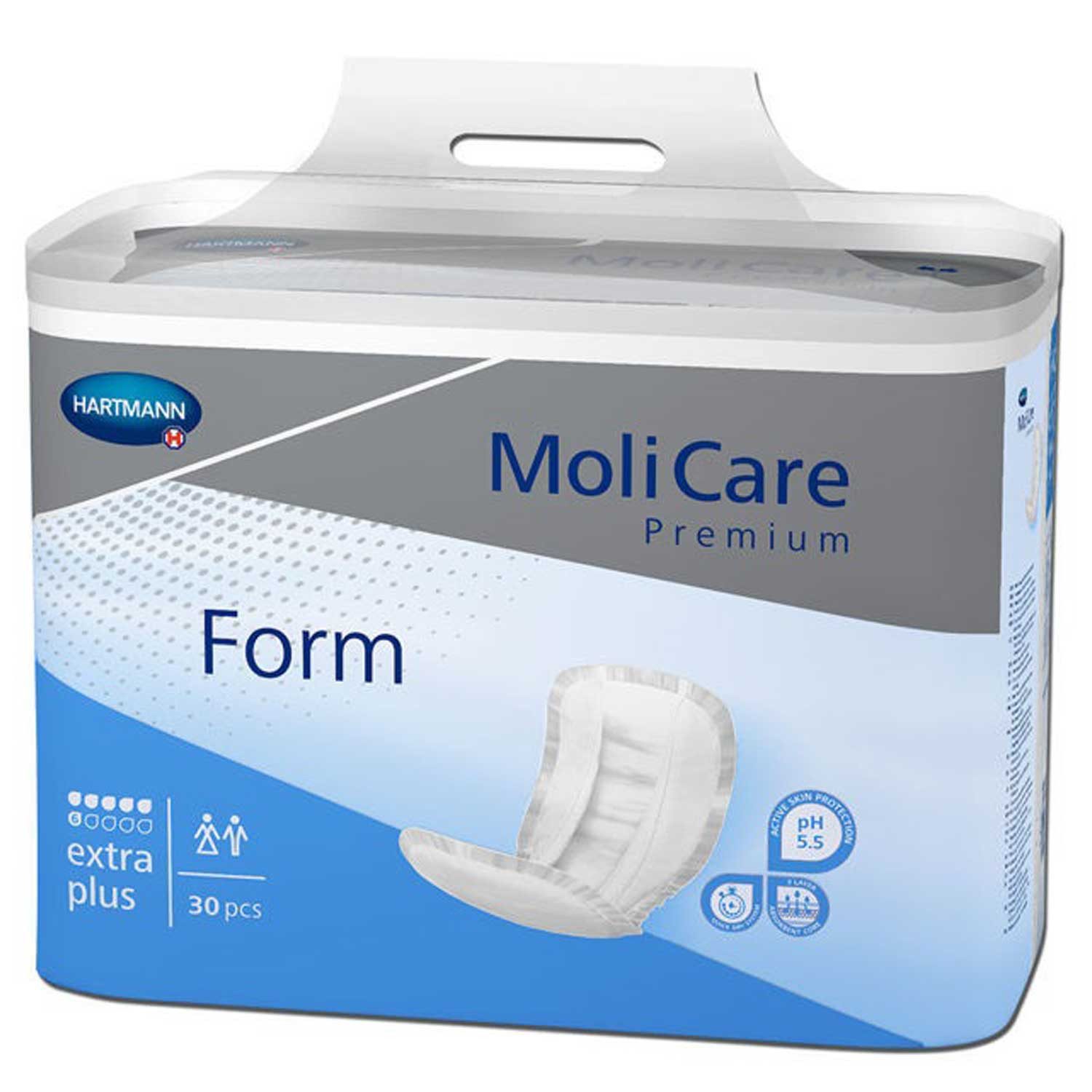 PAUL HARTMANN AG Inkontinenz-Einlage MoliCare Premium Form 9 Tropfen Maxi Inkontinenzvorlagen 4x16 Stück, 9 Tropfen, 128-St., Sofort-Trocken-Gefühl, anatomische große Inkontinenzvorlage