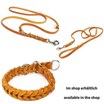 CopcoPet Hunde-Halsband Lederhalsband mit Zugstopp Ring, Leder, Geflochten, Handarbeit