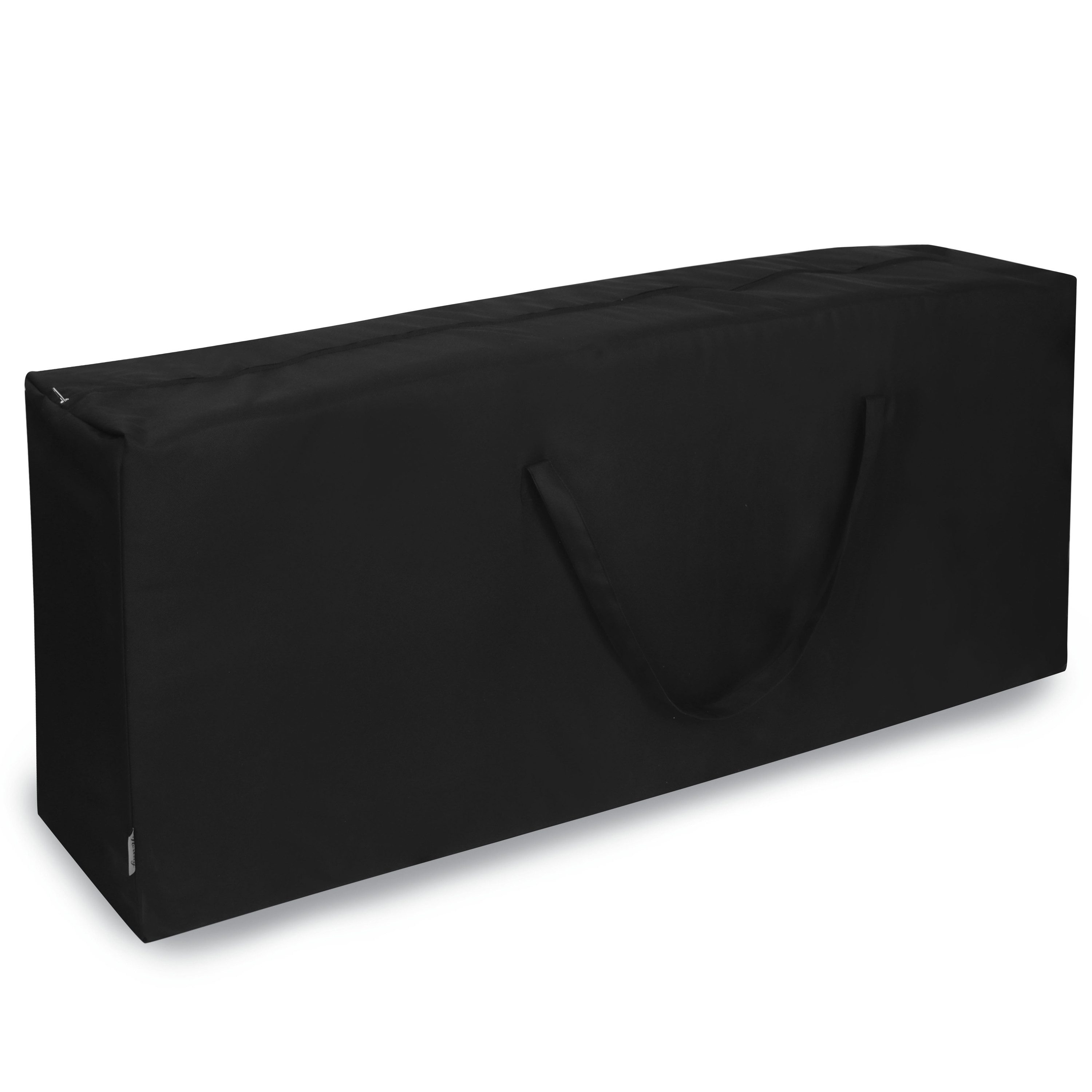 Herlag Gartenmöbel-Schutzhülle Polstertasche für Gartenauflagen (4-6 Stk), Hoch- & Niedriglehner, wetterfest & UV-beständig, 128×30×51cm, Schwarz