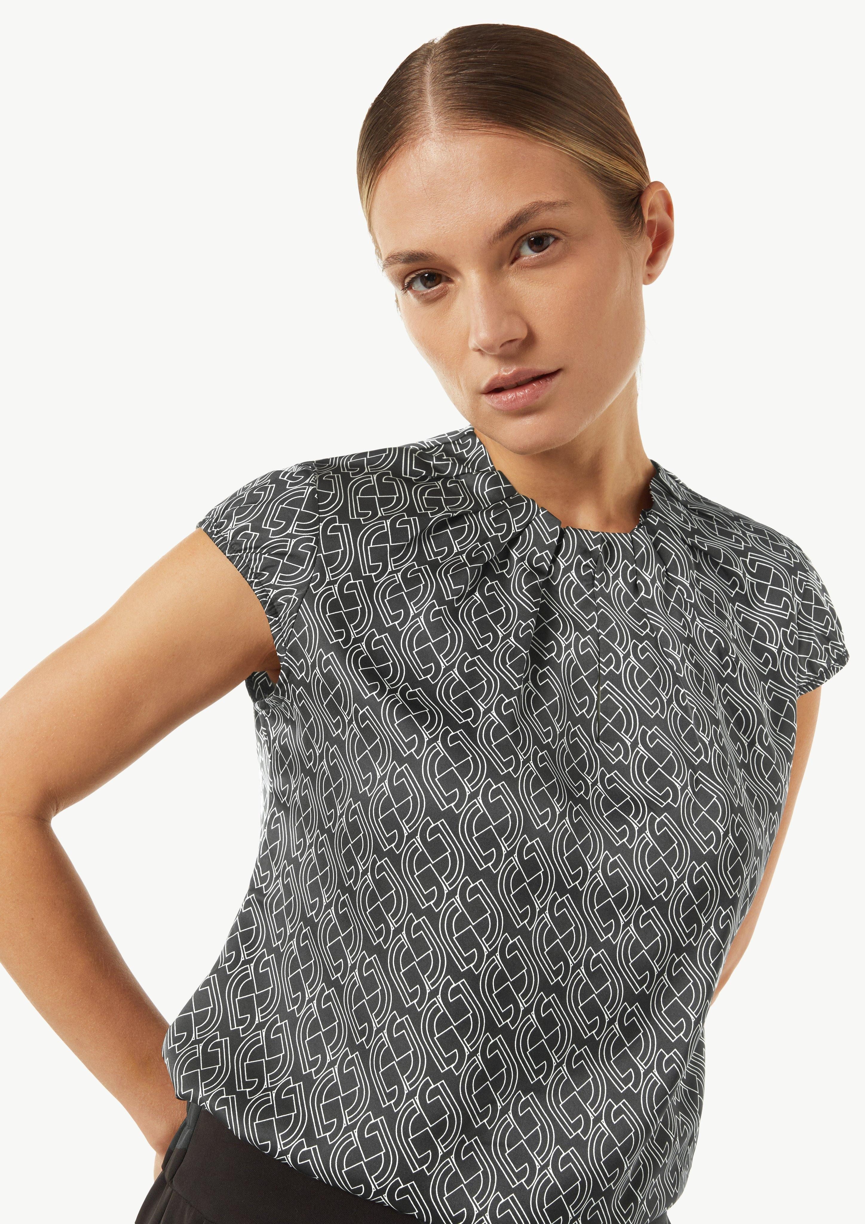 Comma Kurzarmbluse Satinbluse mit Raffung und günstig online kaufen