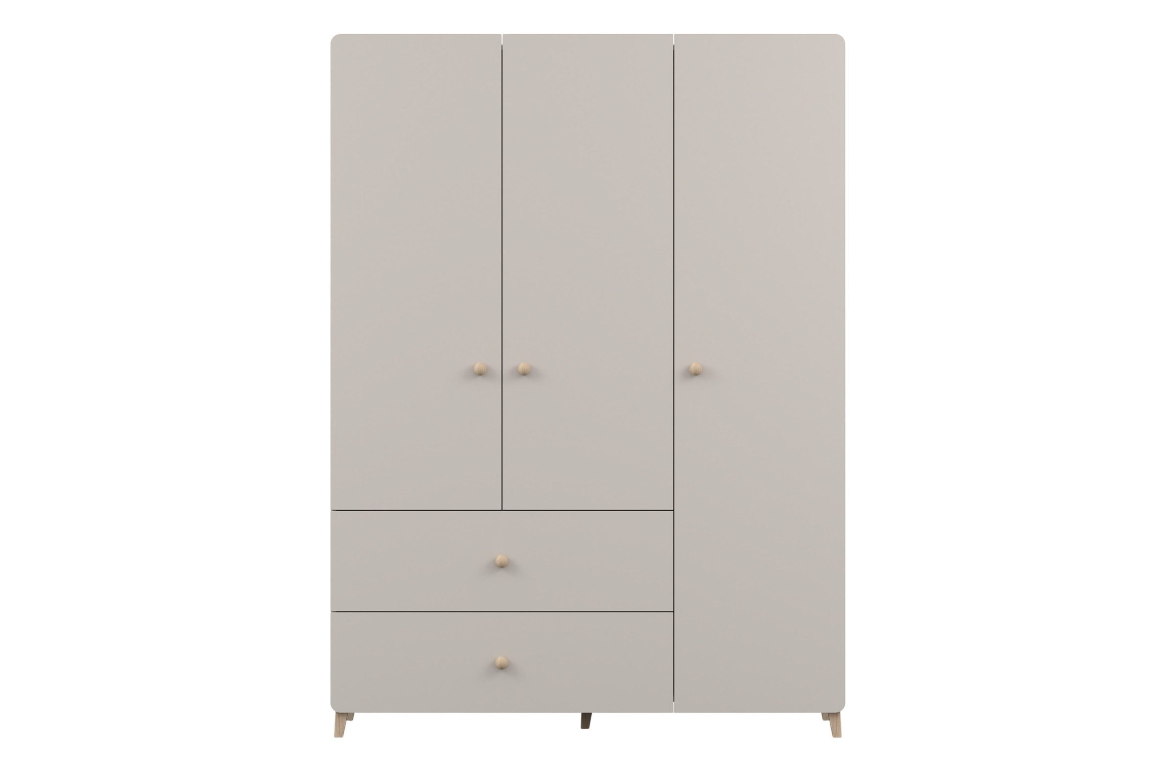 Deine Möbel 24 Kleiderschrank MARCO 01 120 cm kaschmir 3-türig mit 2 Schubladen und Kleiderstange (Set, 1-St., MARCO - Kollektion) Kinderkleiderschrank ideal für Kinder- & Jugendzimmer
