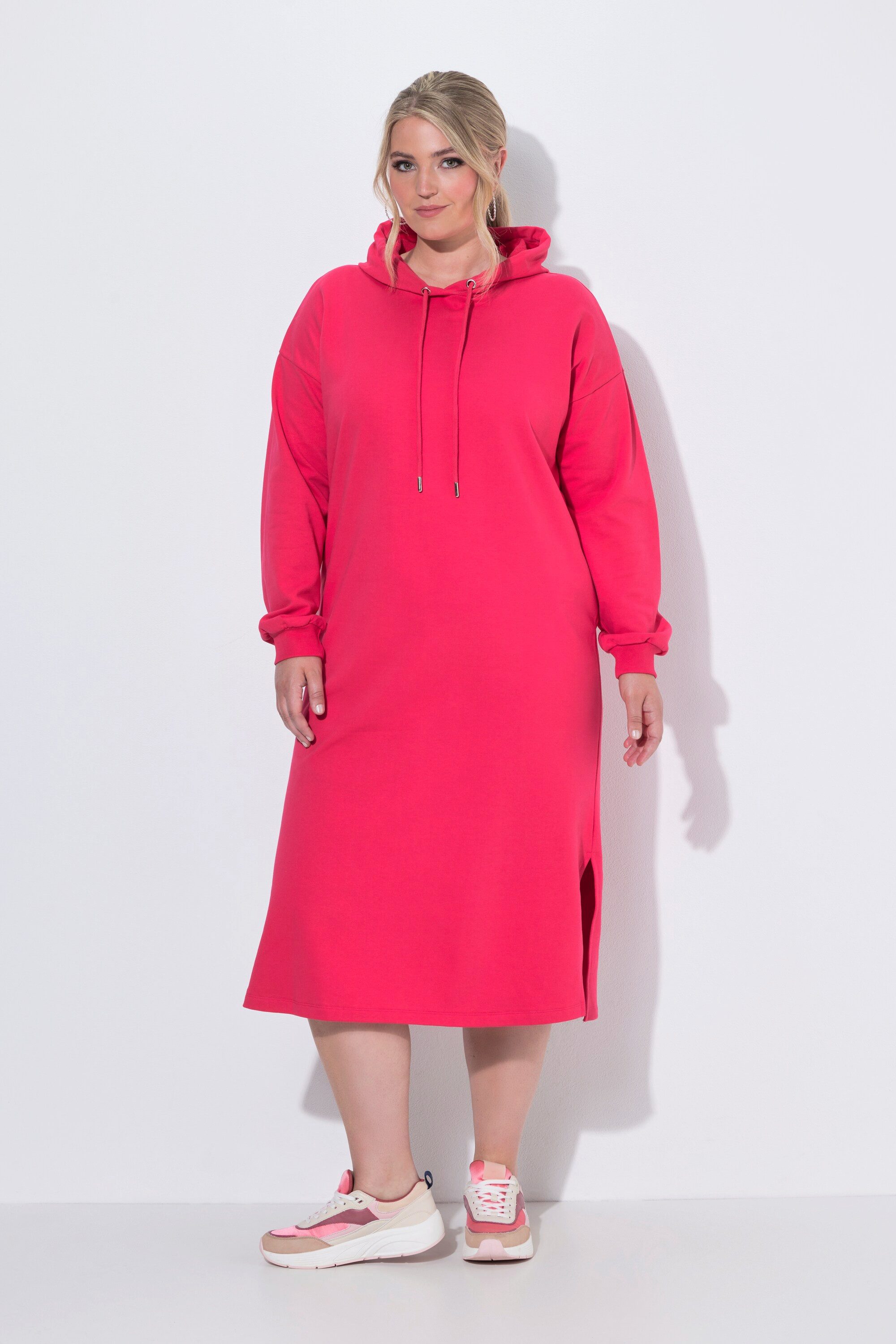 MIAMODA Midikleid Midi-Sweatkleid oversized Kapuze Seitenschlitze