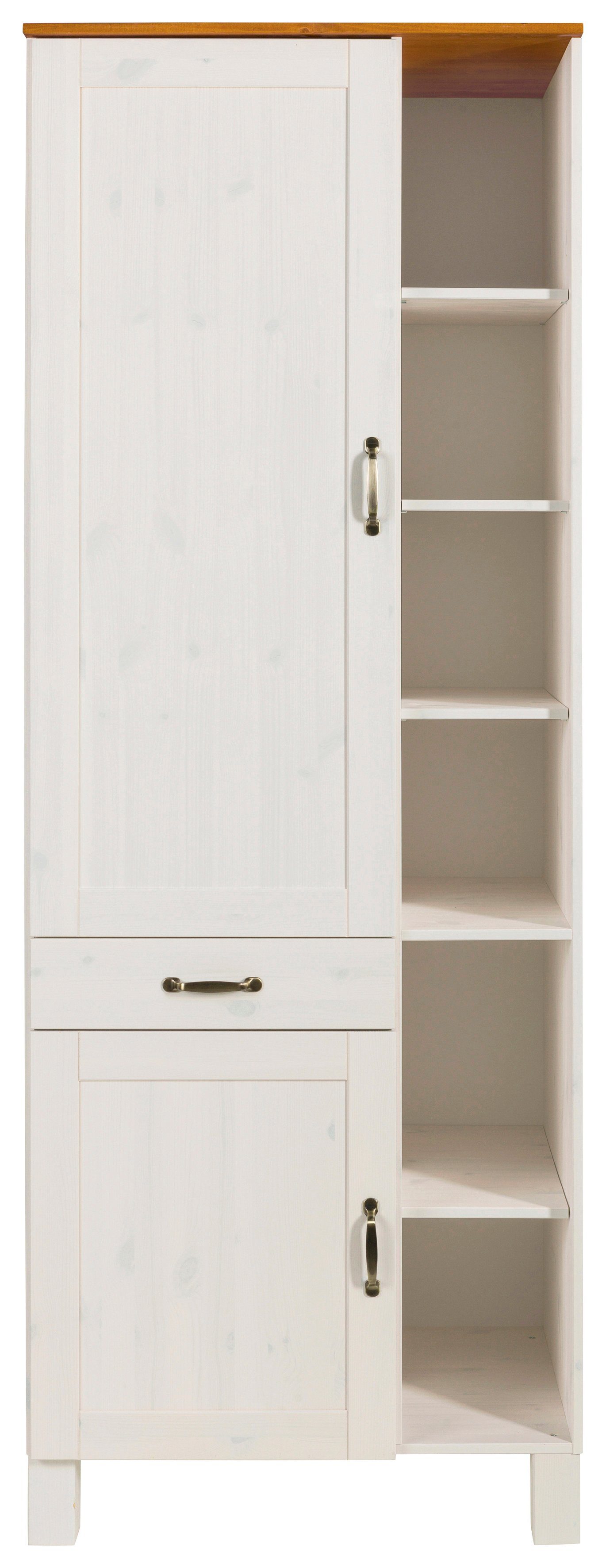 Home affaire Hochschrank Alby Breite 75 cm, 2 Türen, 1 Schubkasten, 6 offene Fächer