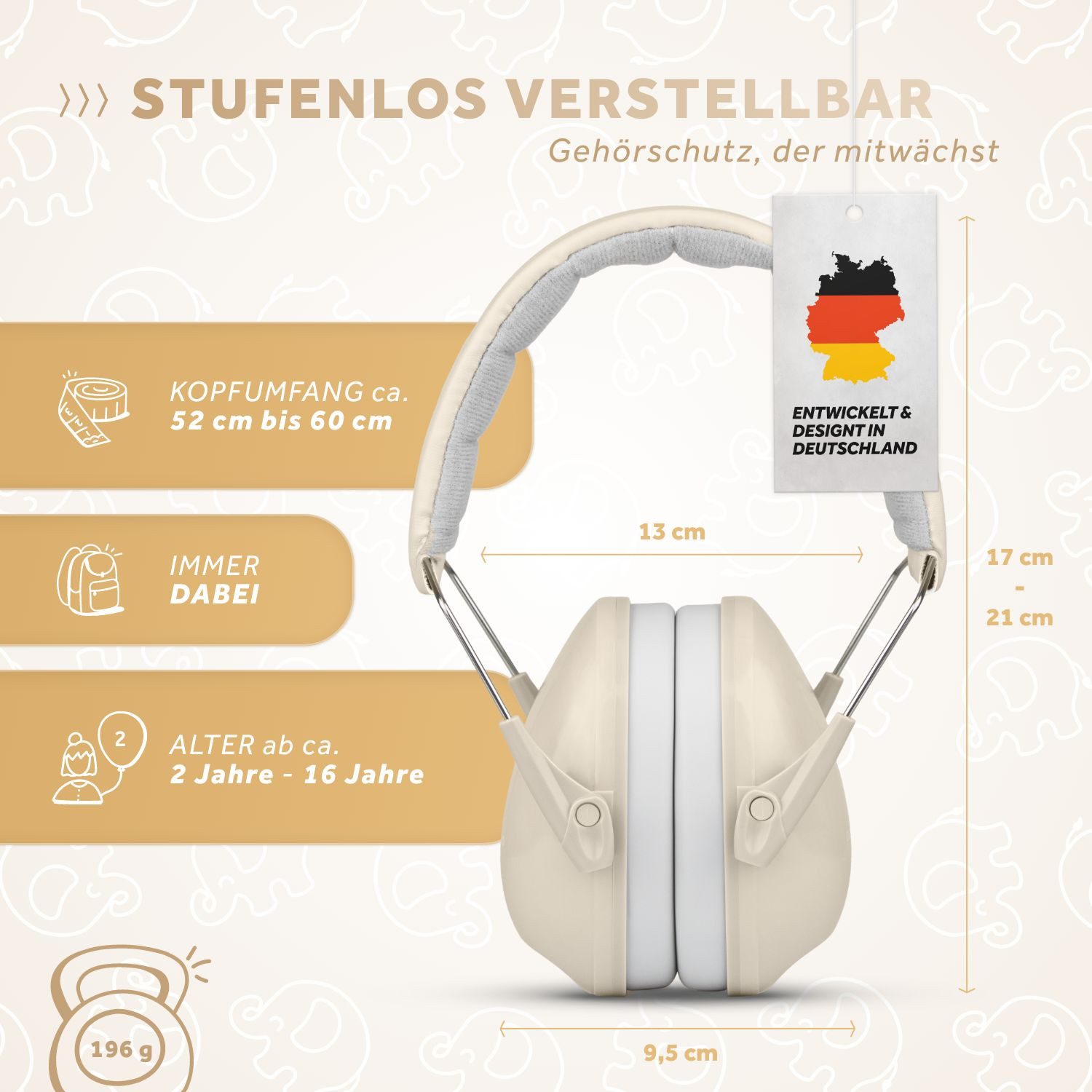 Schallwerk Kapselgehörschutz Gehörschutz für Kinder Kiddies größenverstellbar, (Geräuschdämmende Ohrenschützer), Schule, Lernen, Konzentration, Veranstaltungen