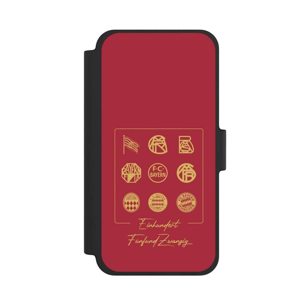 NIVOCASE Handyhülle FC Bayern München FCB 125 Jahre Fanartikel FCB 125 Jahre, Apple iPhone 12 mini Klapphülle Handyhülle aus Kunst Leder