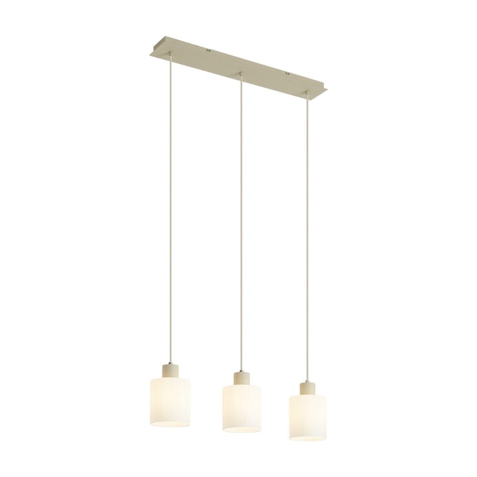 Qazqa Pendelleuchte Wisp, ohne Leuchtmittel, Extra-Warmweiß, QAZQA Hängeleuchte, e27, Beige, Stahl, Japandi
