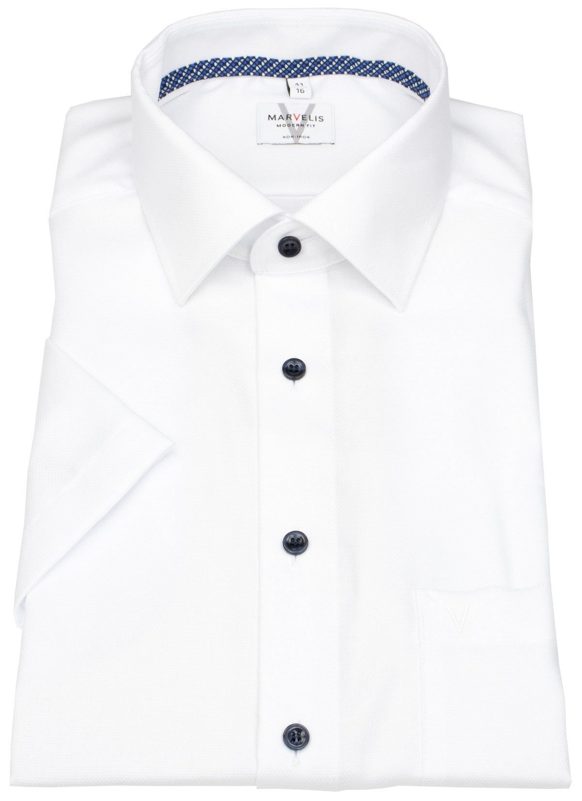 MARVELIS Kurzarmhemd Modern Fit leicht tailliert günstig online kaufen