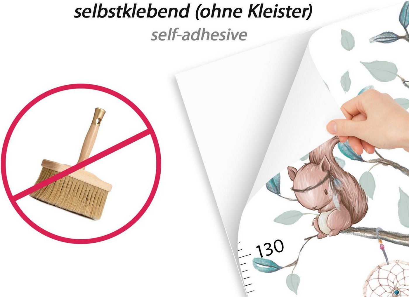 little DECO Wandtattoo »Little Deco Wandtattoo Messlatte 150cm Reh Hase Waschbär Igel«-kaufen